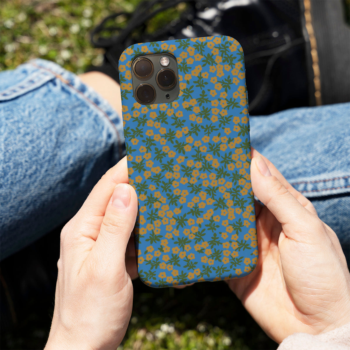 Blue Floral Phone Cover