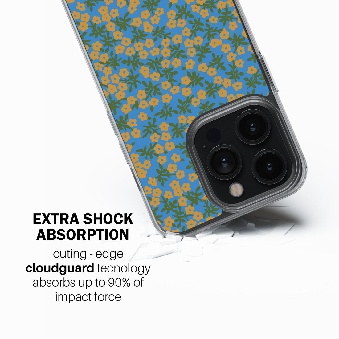 Blue Floral Phone Cover
