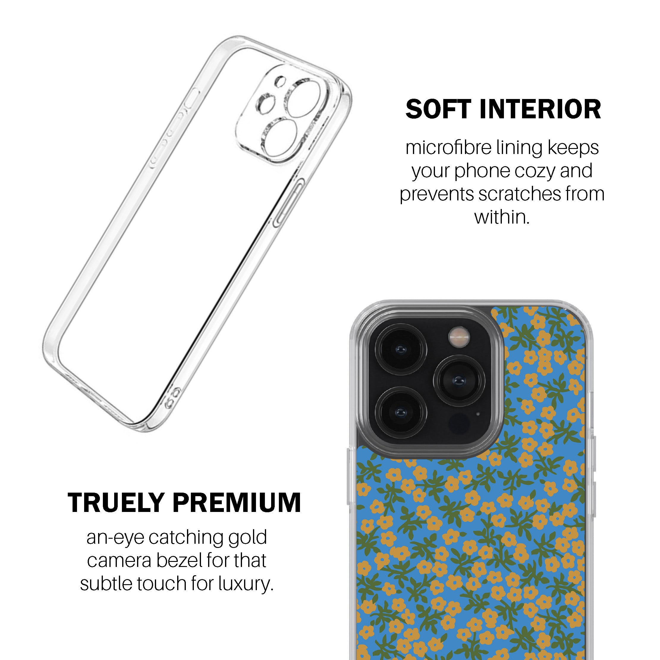 Blue Floral Phone Cover