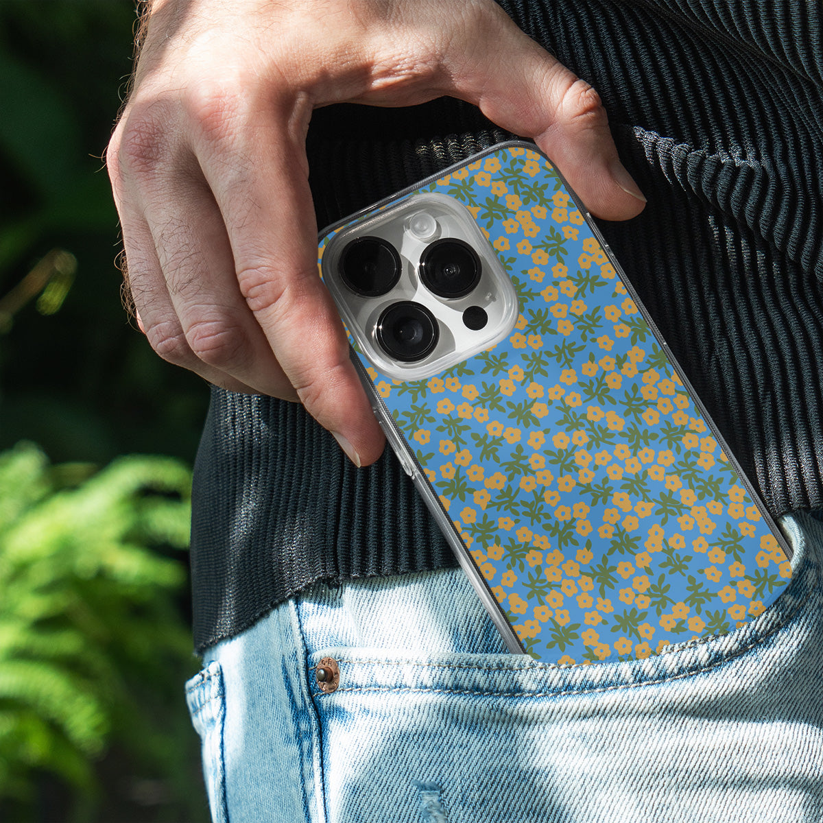 Blue Floral Phone Cover