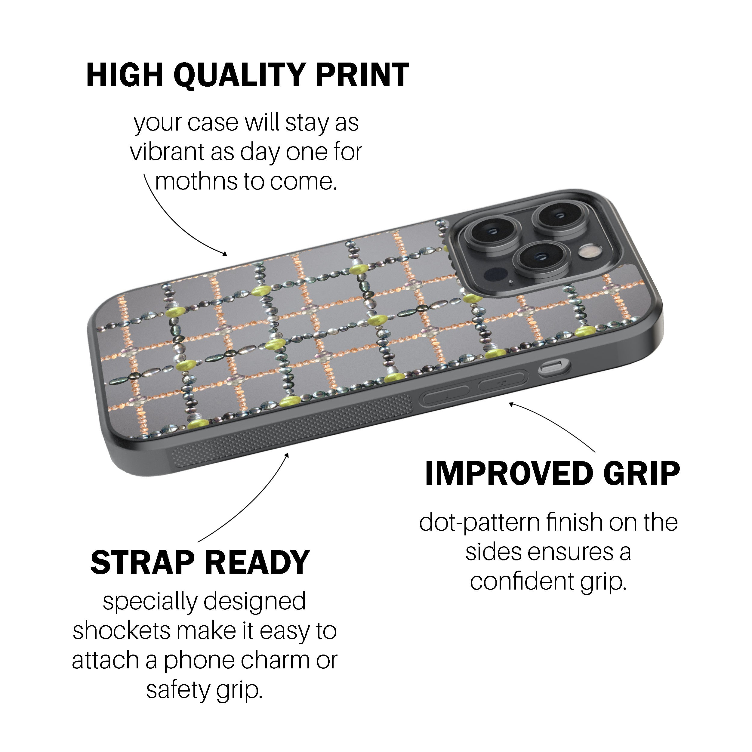 Beaded Plaid  Phone Cover