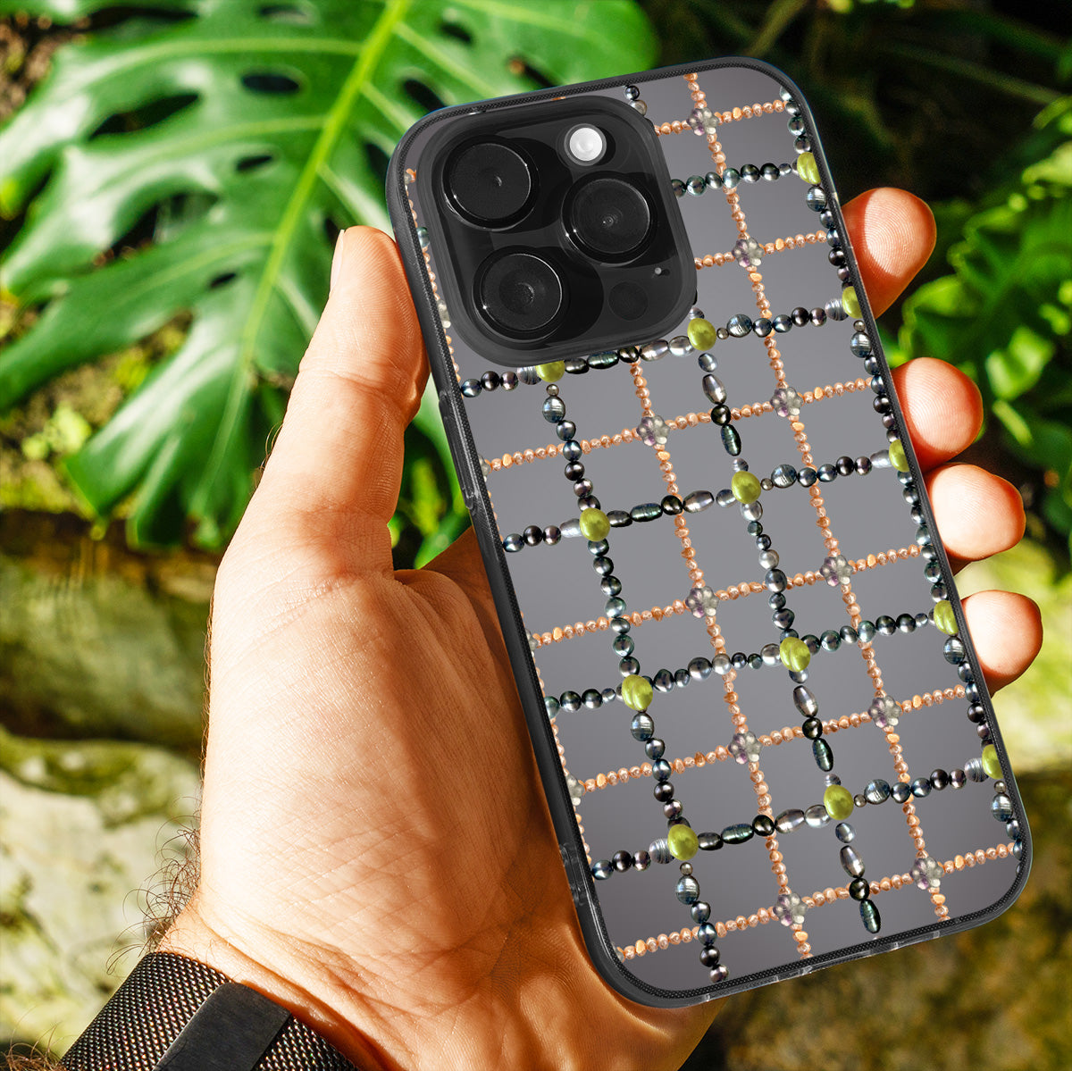 Beaded Plaid  Phone Cover