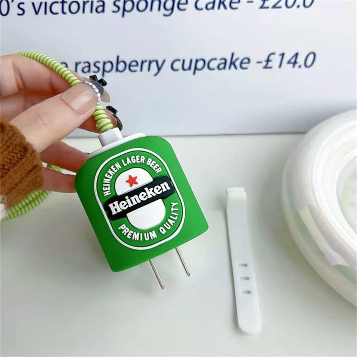 3D Heineken Beer Charger Case & Cable Protector (18W/20W)