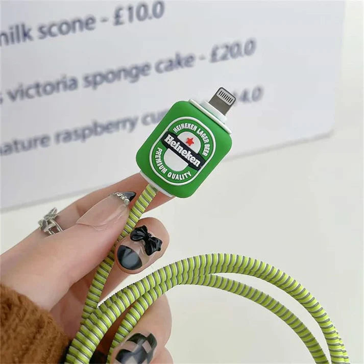 3D Heineken Beer Charger Case & Cable Protector (18W/20W)