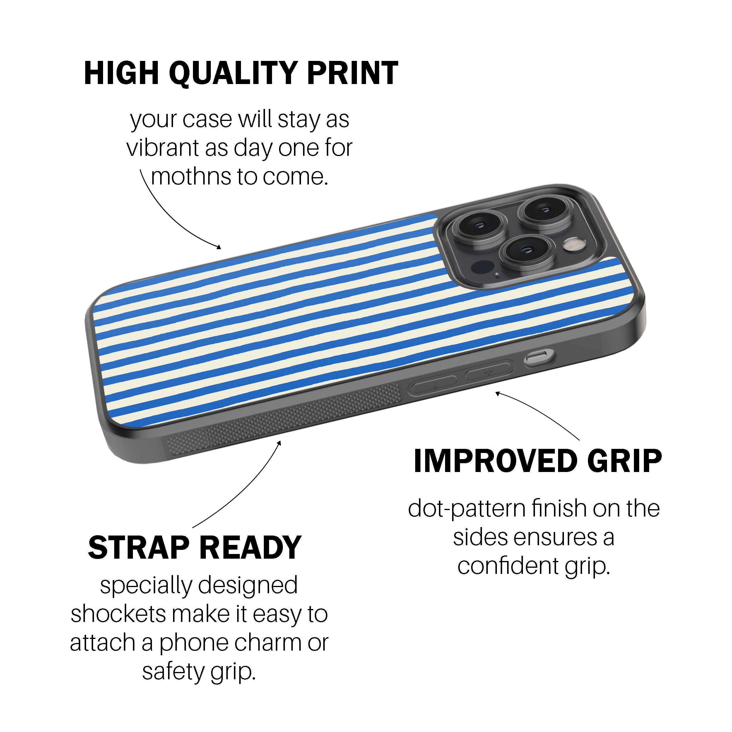 Blue Painted Stripe Phone Cover