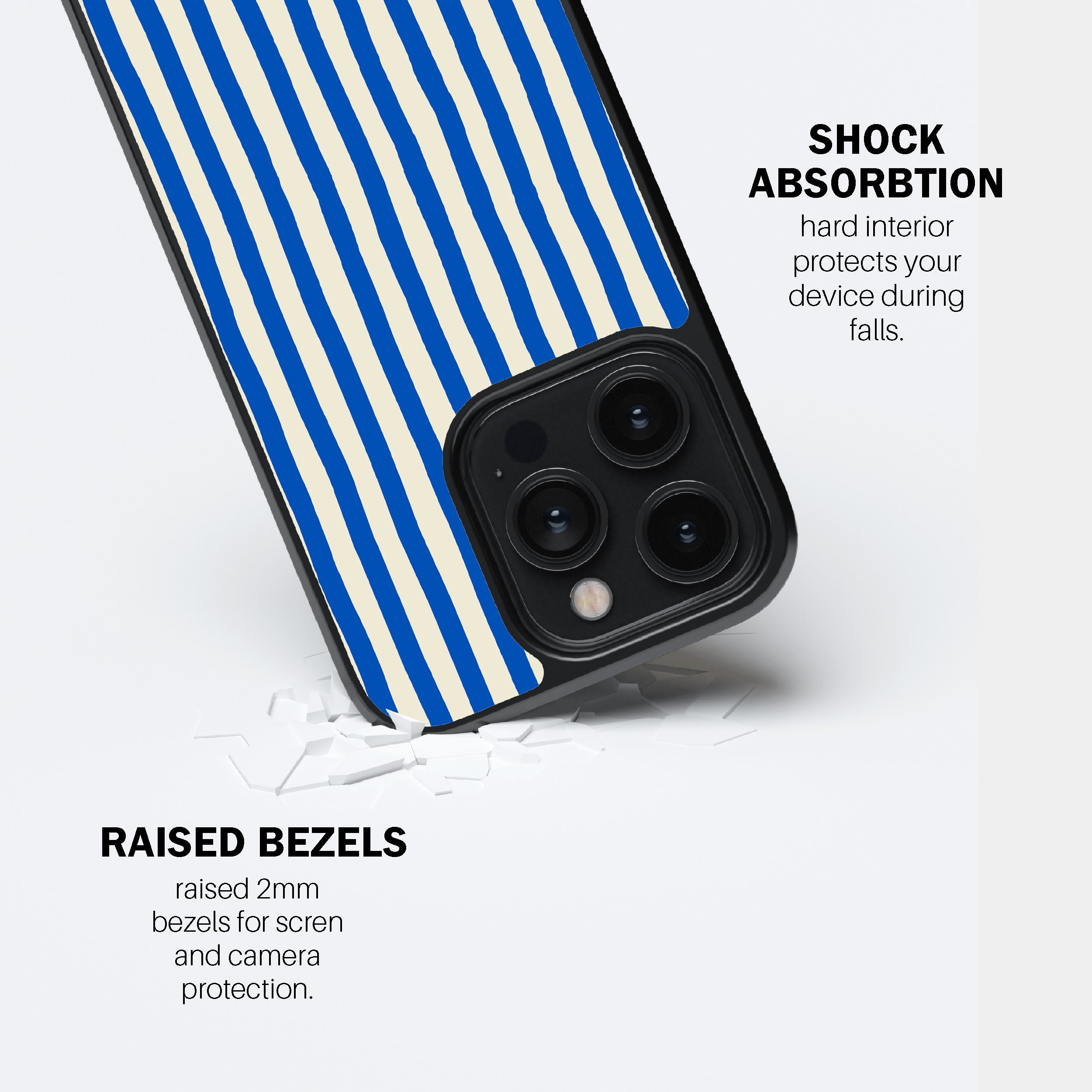 Blue Painted Stripe Phone Cover