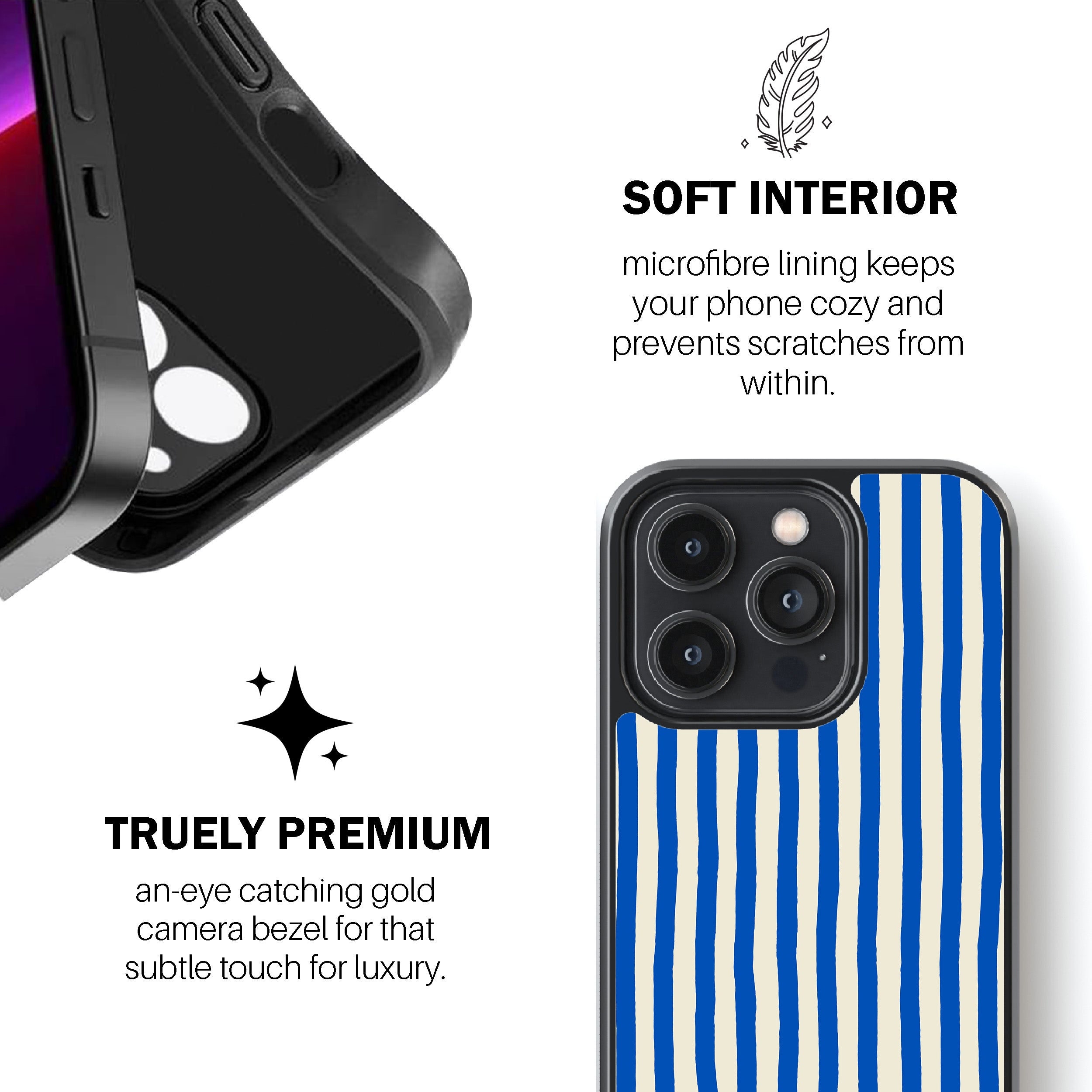 Blue Painted Stripe Phone Cover