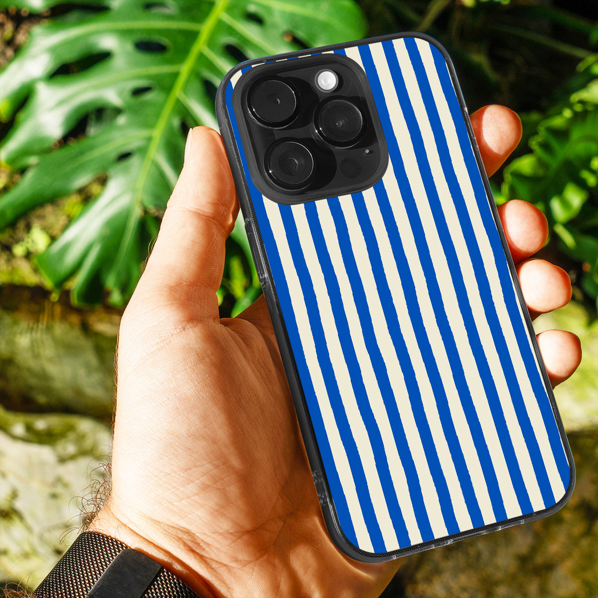 Blue Painted Stripe Phone Cover