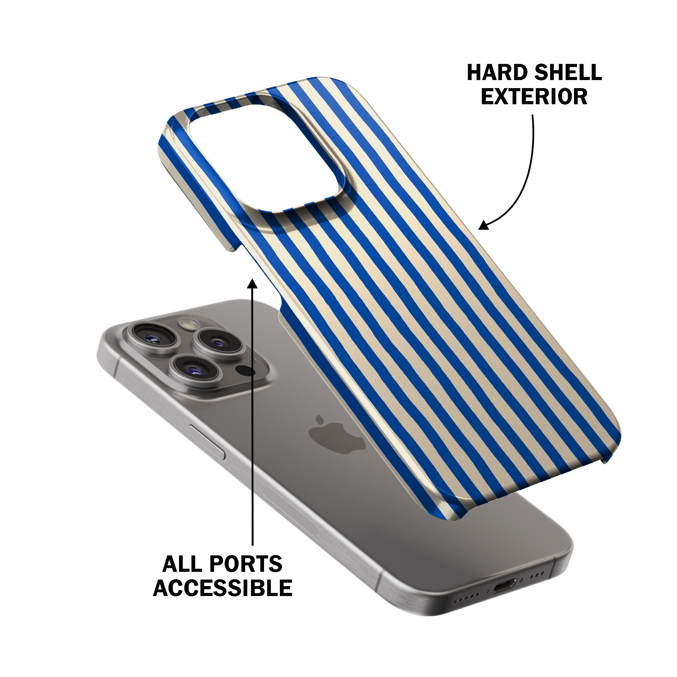 Blue Painted Stripe Phone Cover