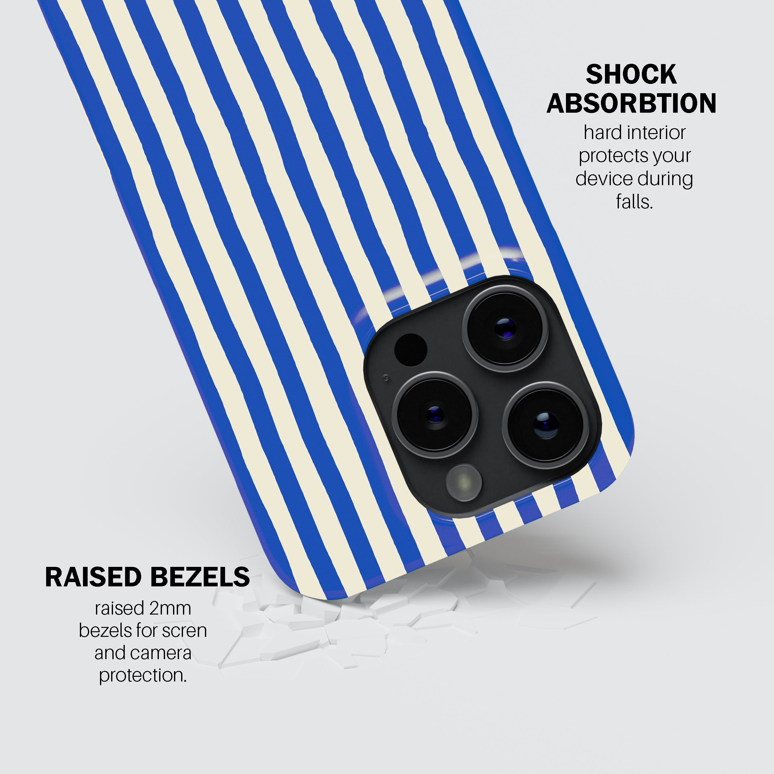 Blue Painted Stripe Phone Cover