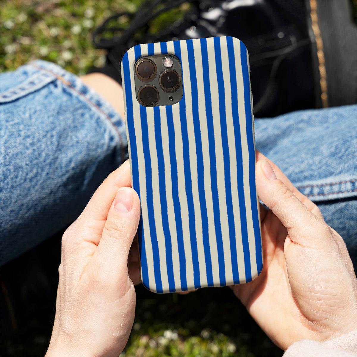 Blue Painted Stripe Phone Cover