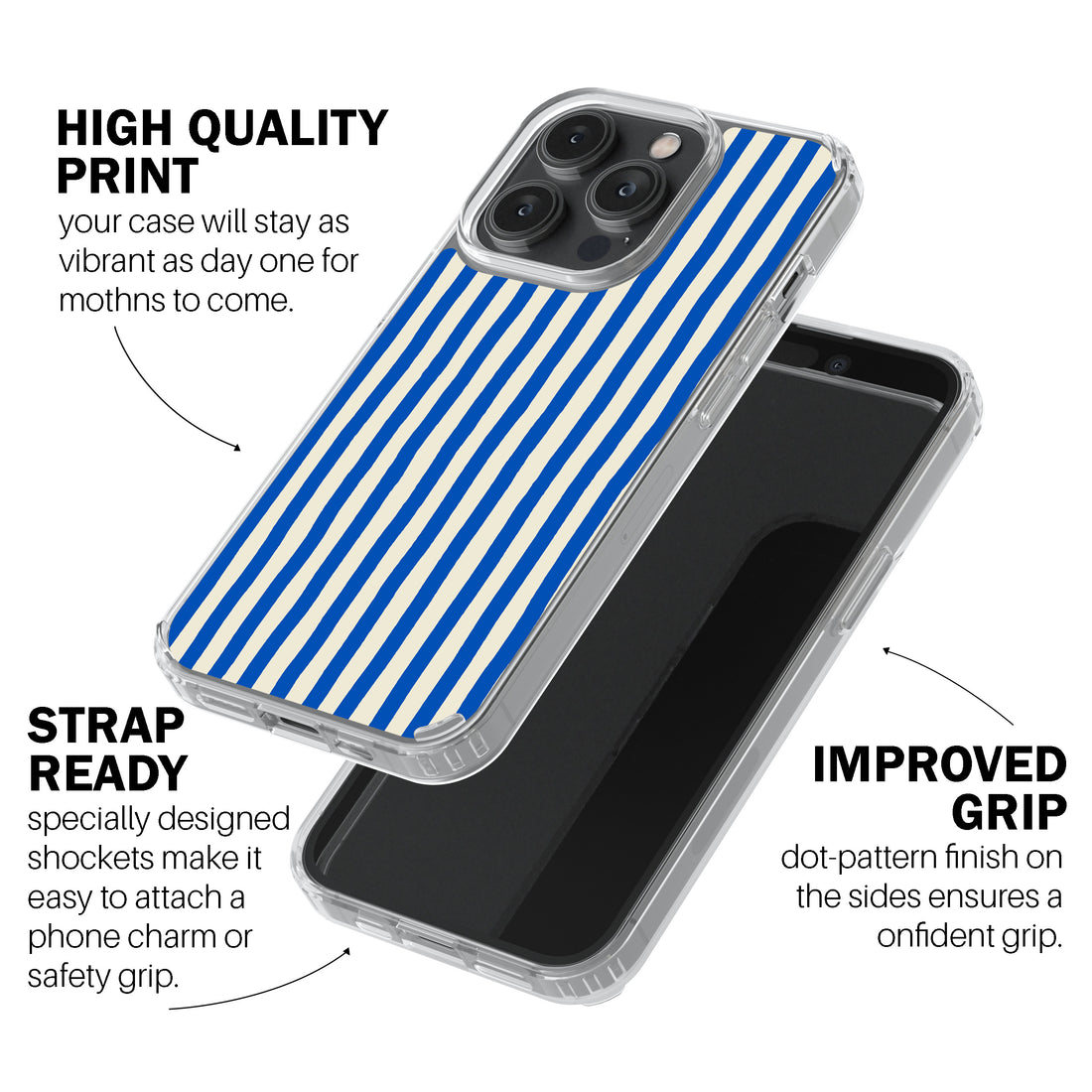 Blue Painted Stripe Phone Cover