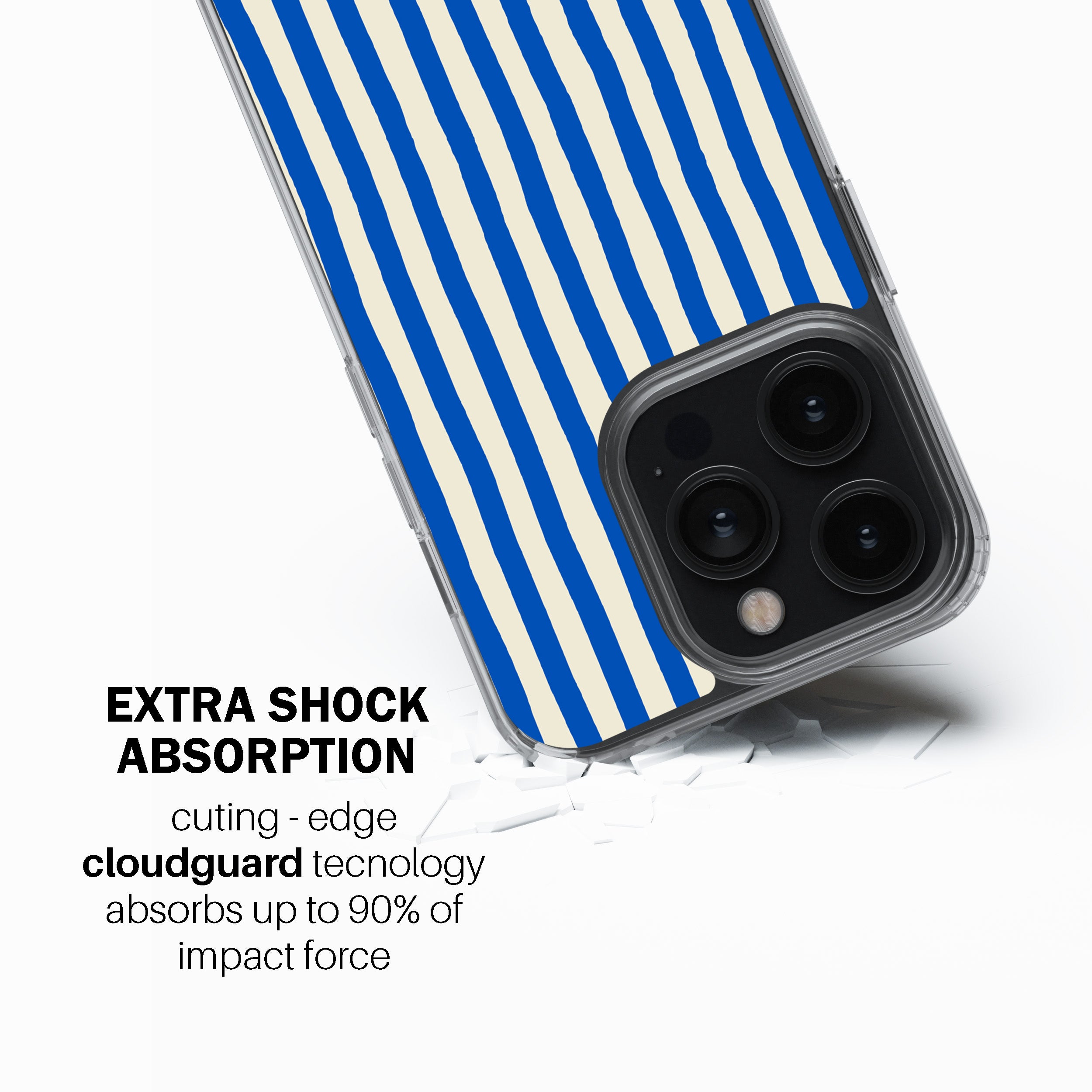 Blue Painted Stripe Phone Cover