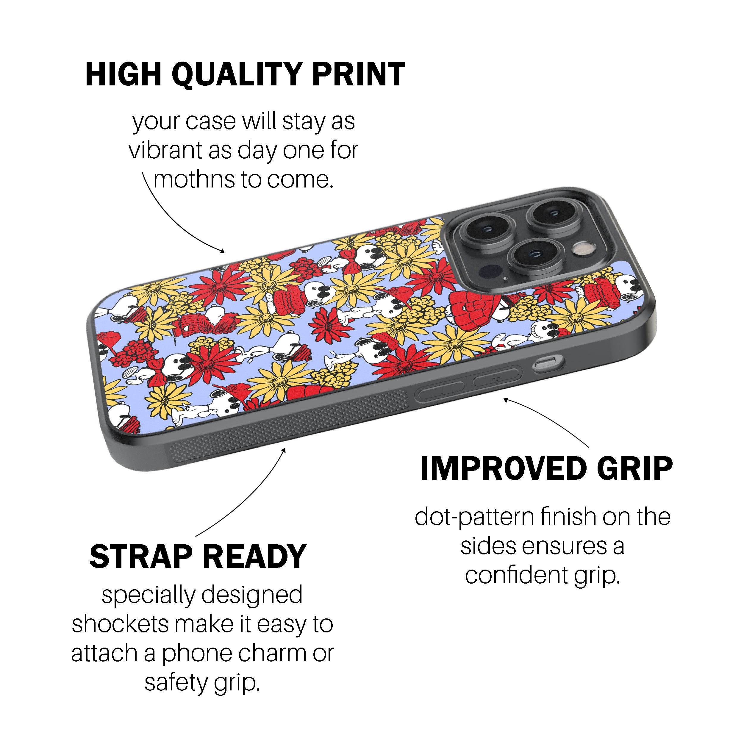 Floral Snoopy Phone Cover