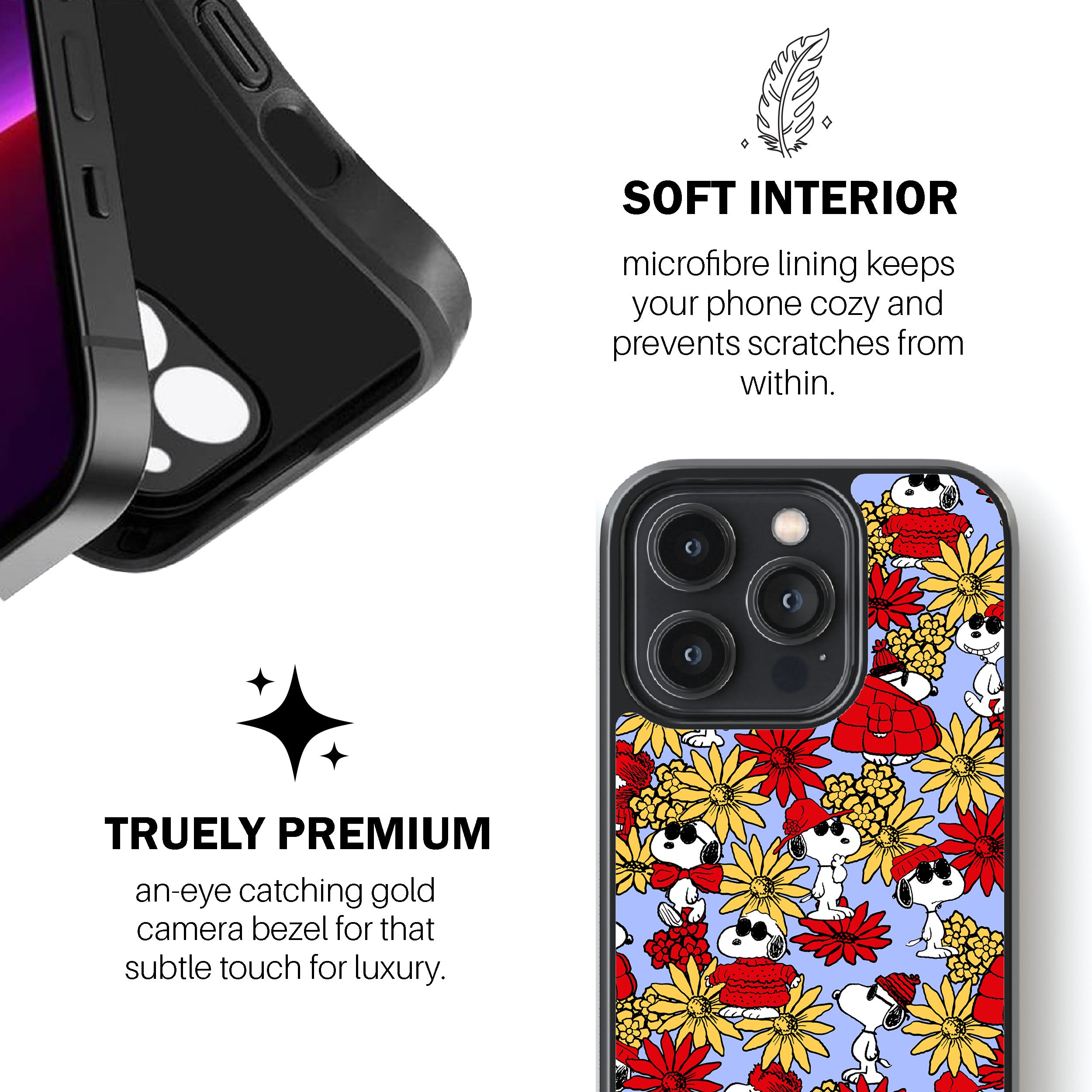 Floral Snoopy Phone Cover
