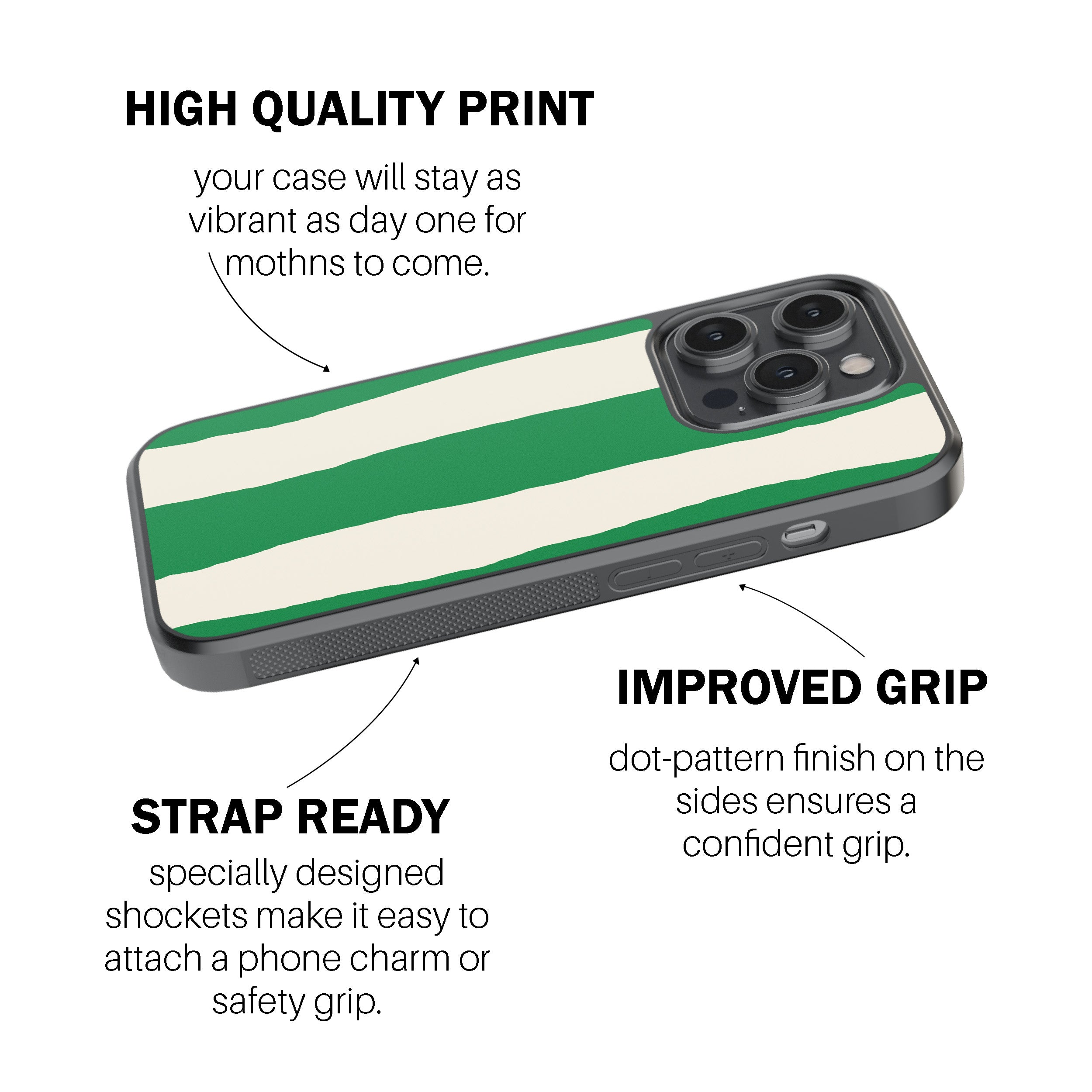 Green Painted Stripe Phone Cover