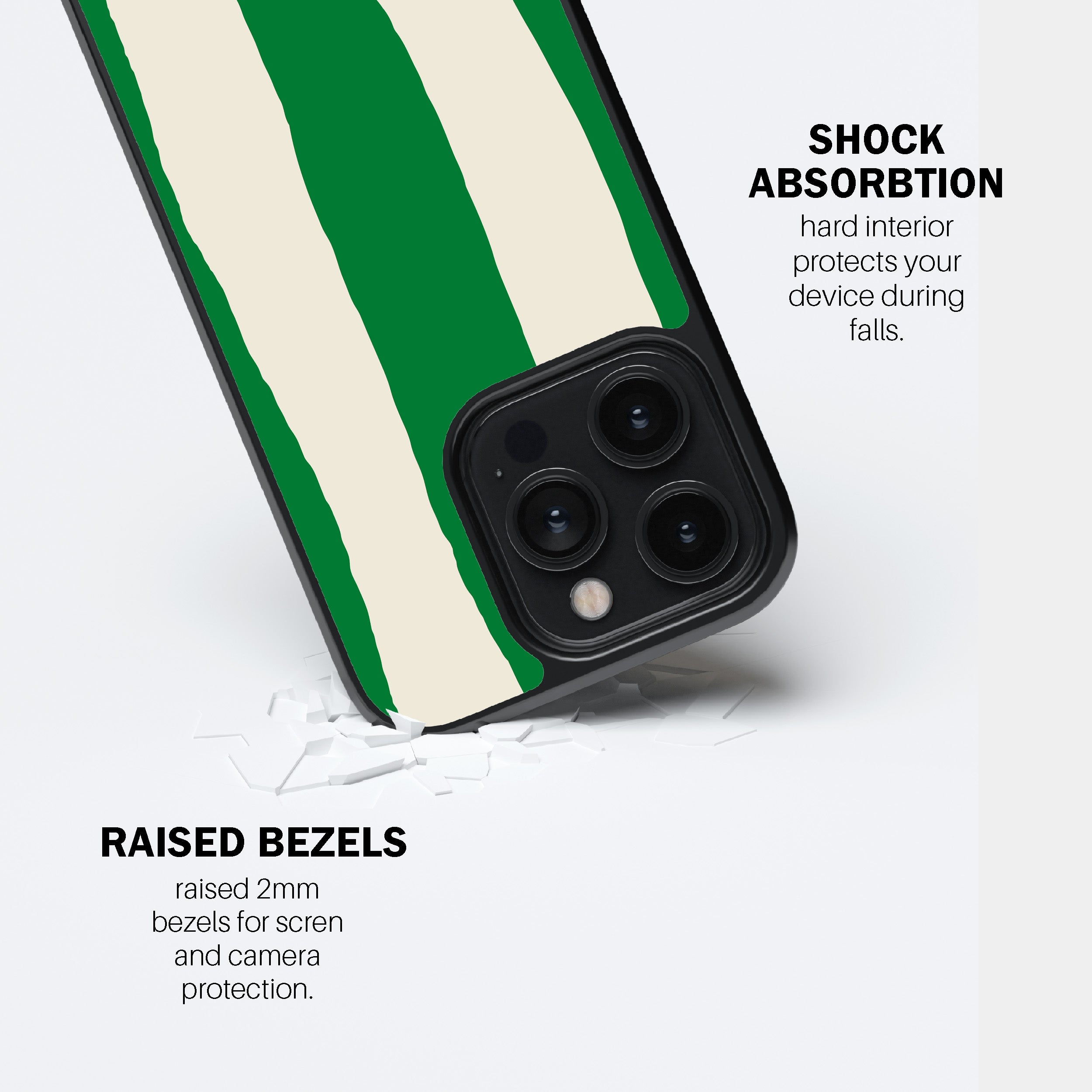Green Painted Stripe Phone Cover