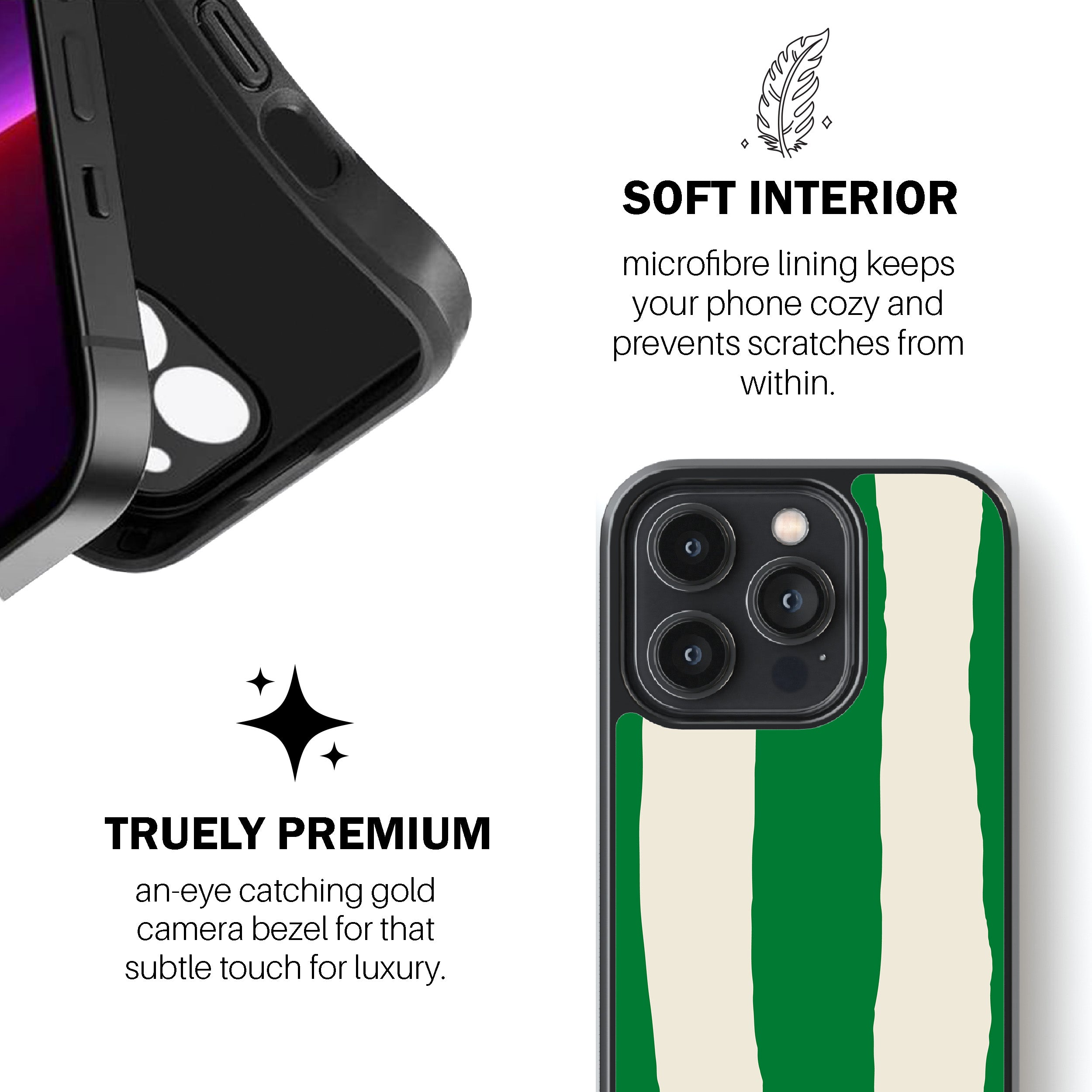 Green Painted Stripe Phone Cover