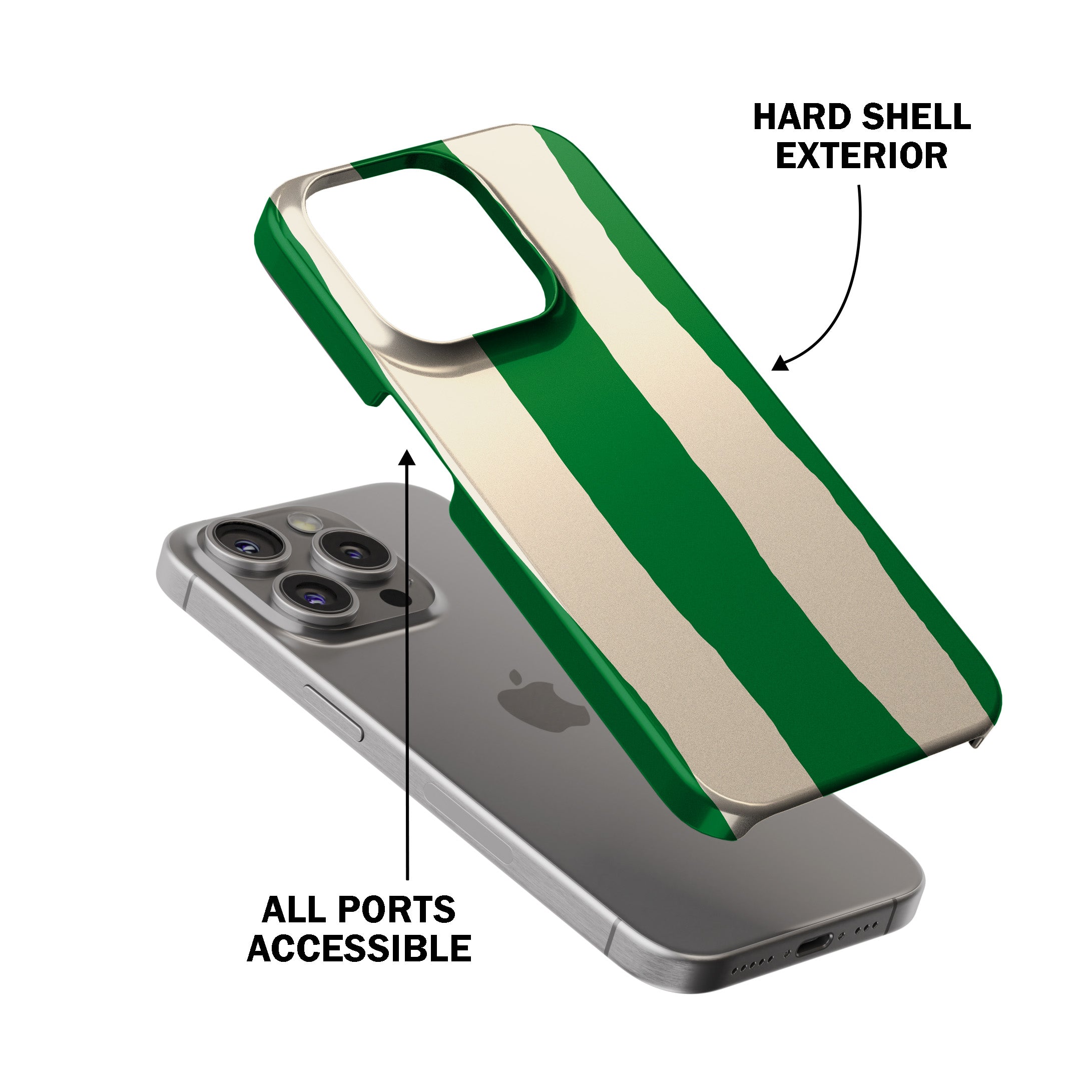 Green Painted Stripe Phone Cover