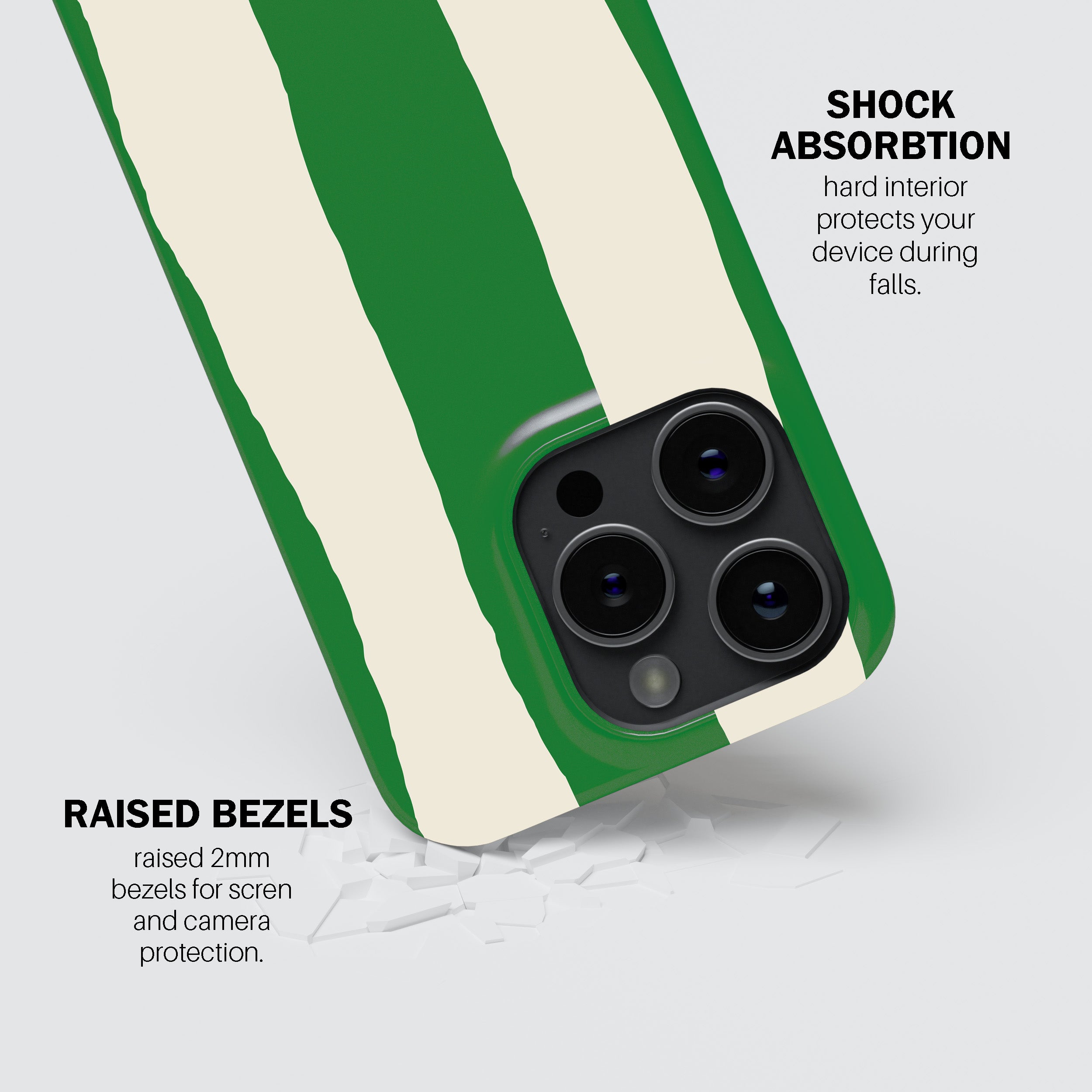 Green Painted Stripe Phone Cover