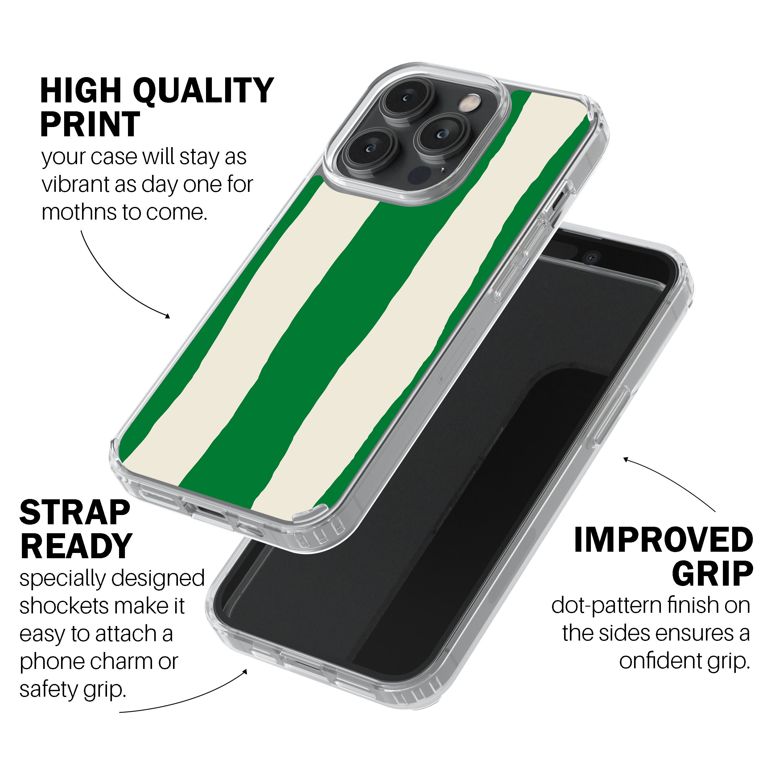 Green Painted Stripe Phone Cover