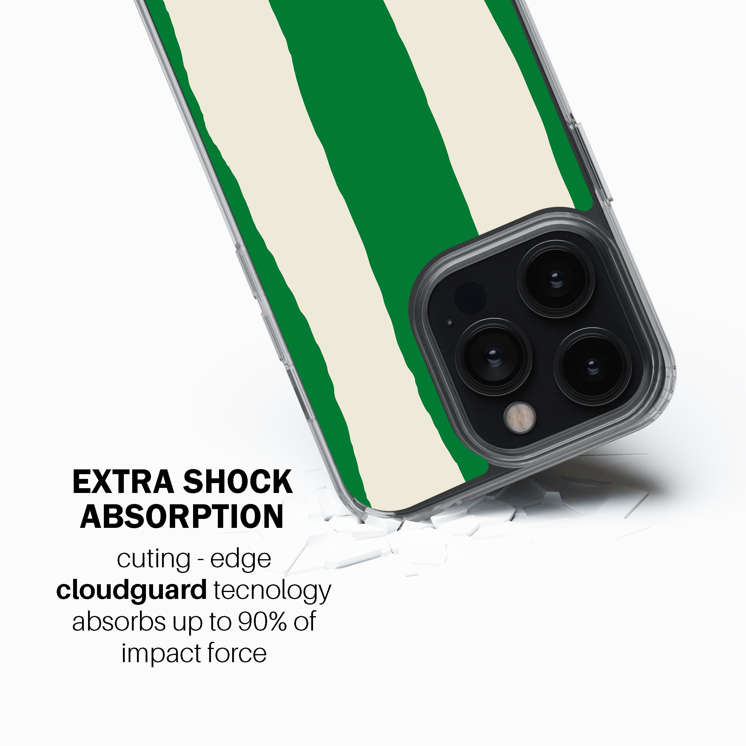Green Painted Stripe Phone Cover