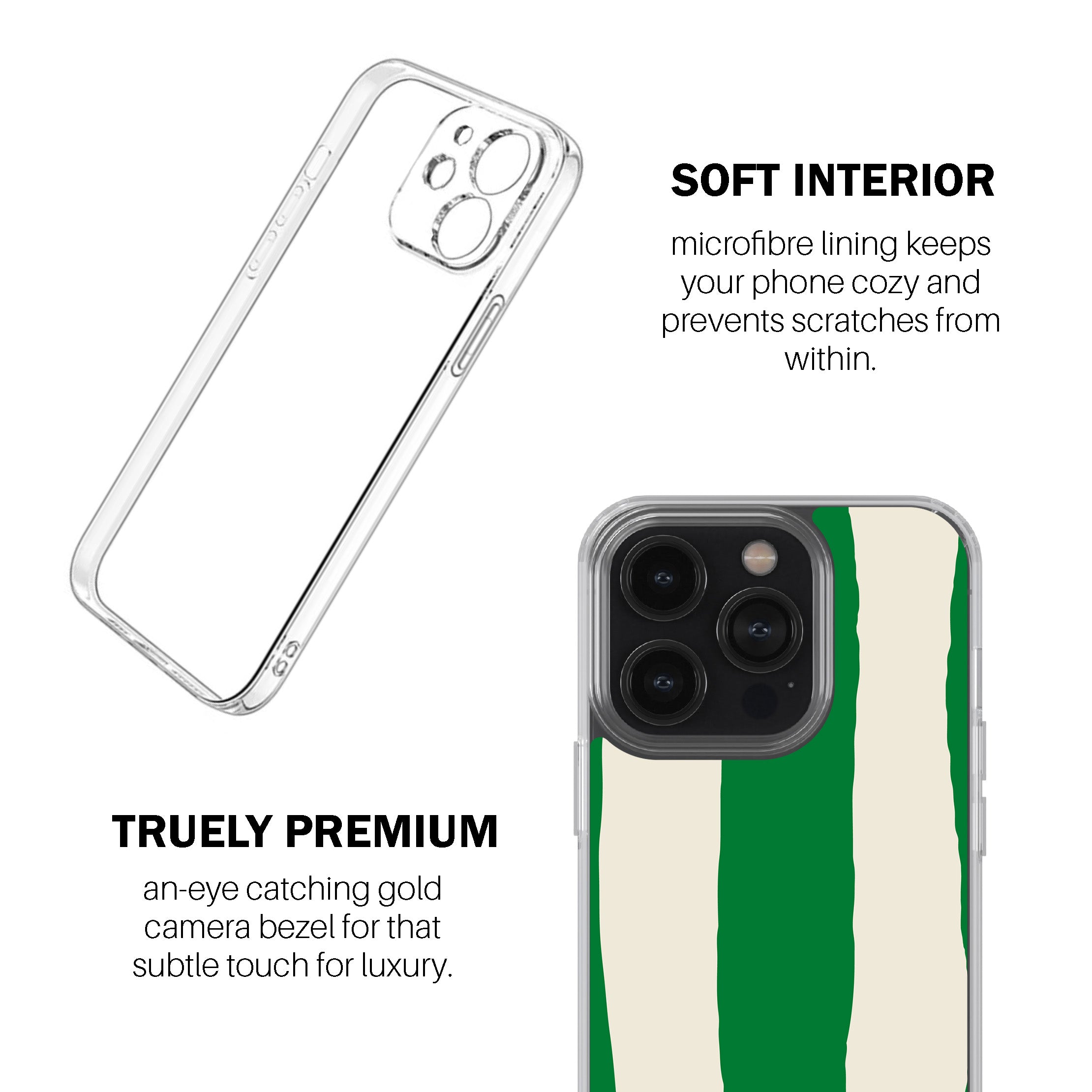 Green Painted Stripe Phone Cover