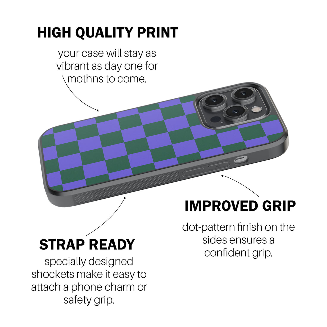 Iris Green Check  Phone Cover