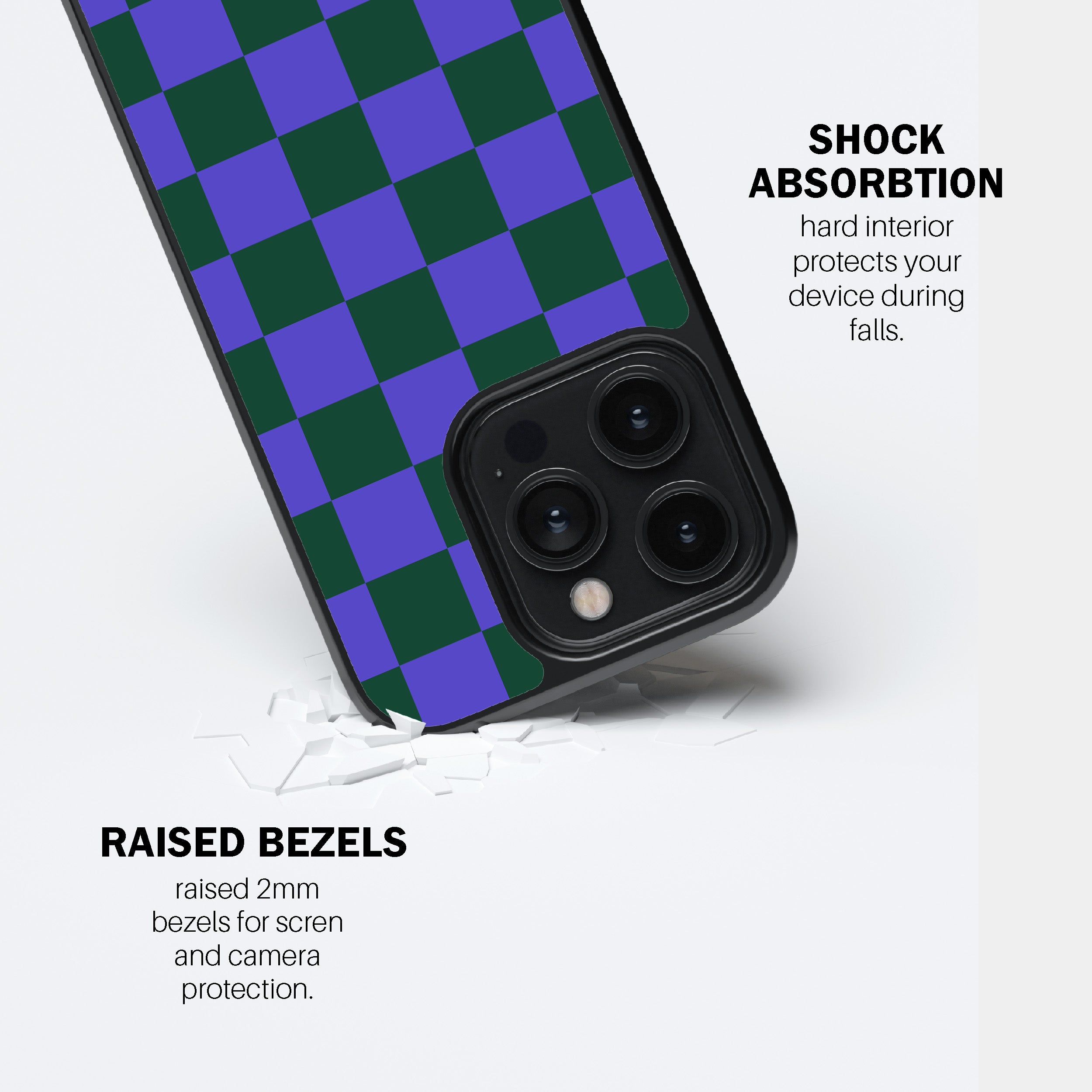Iris Green Check  Phone Cover