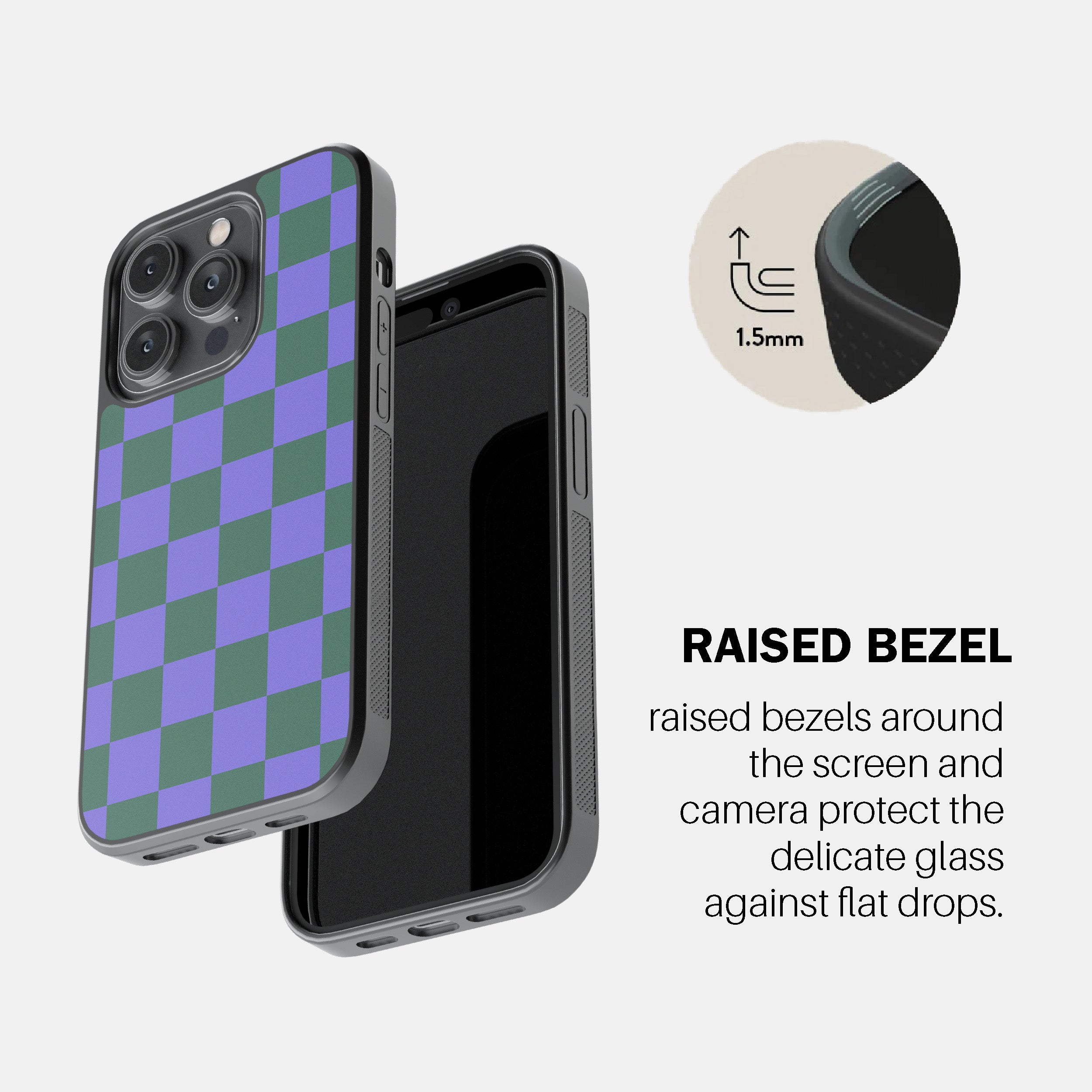 Iris Green Check  Phone Cover