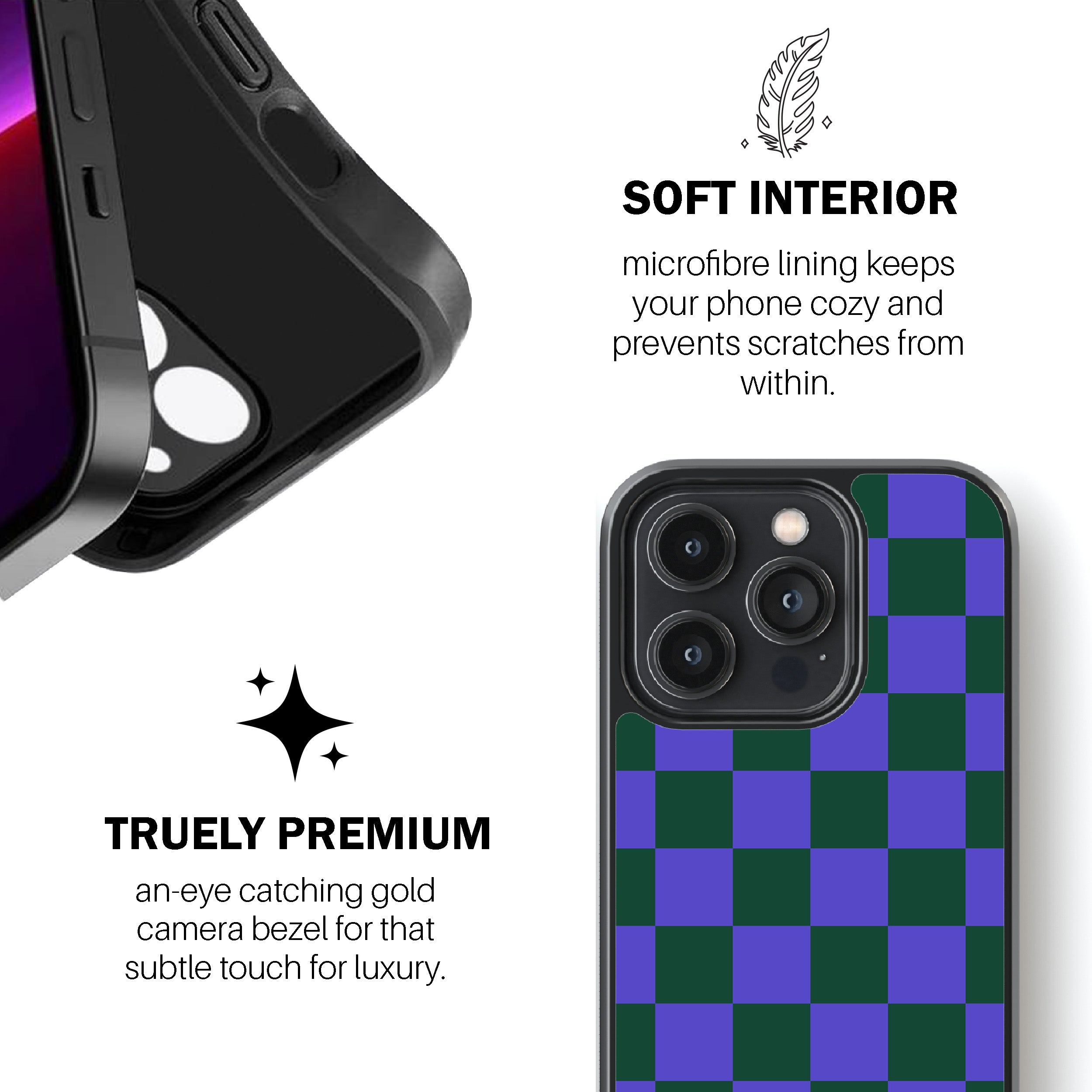 Iris Green Check  Phone Cover