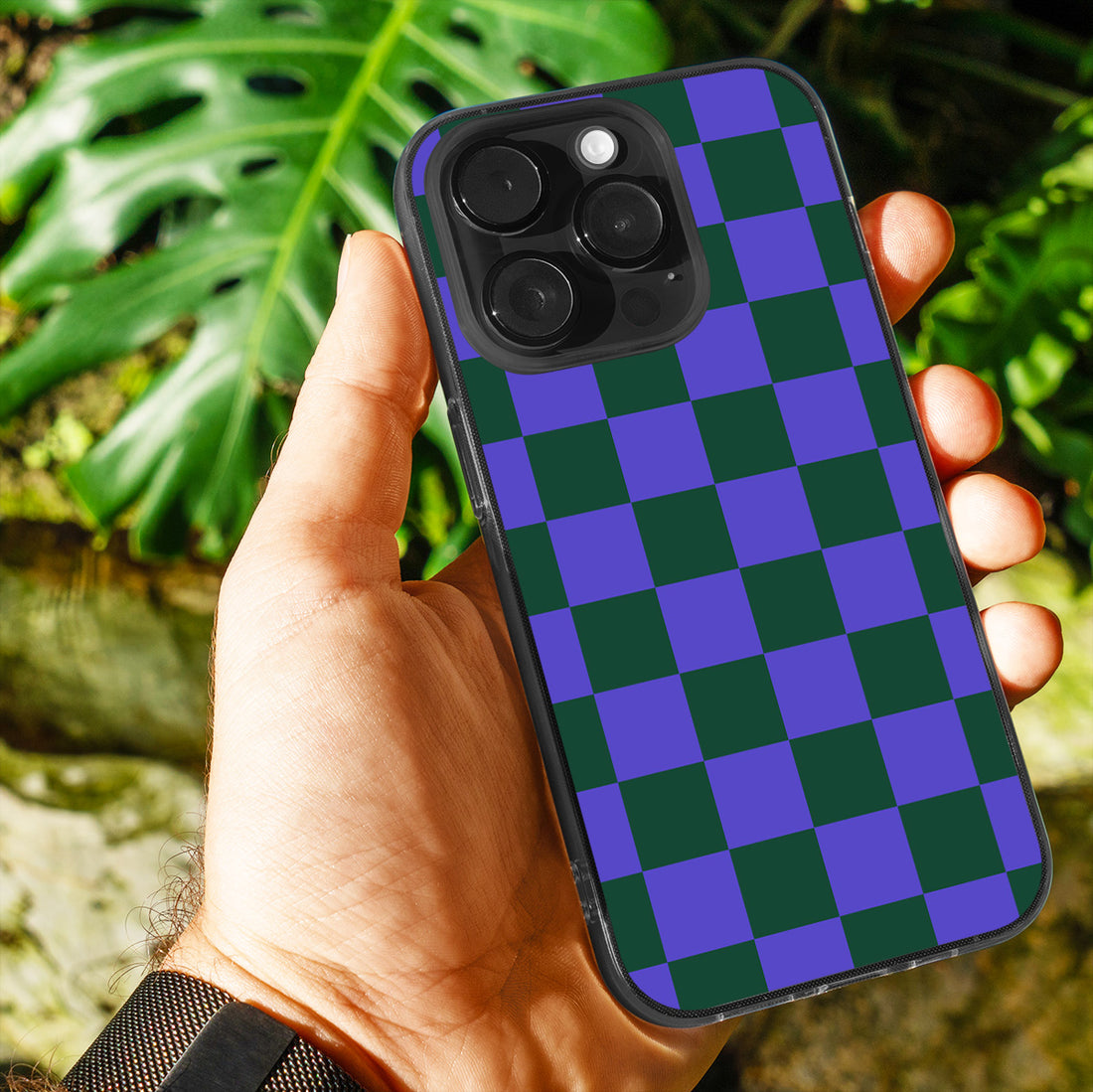 Iris Green Check  Phone Cover