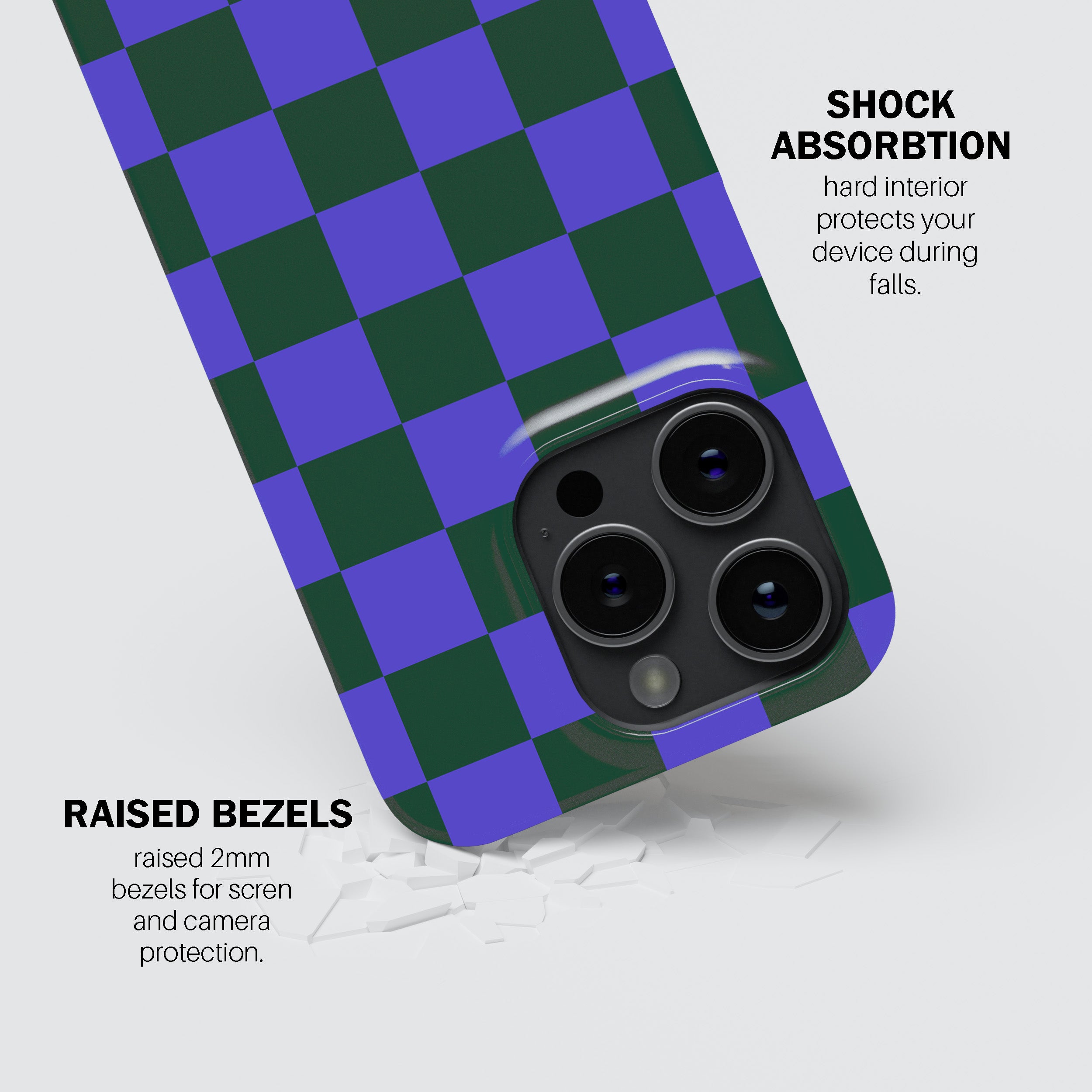 Iris Green Check  Phone Cover