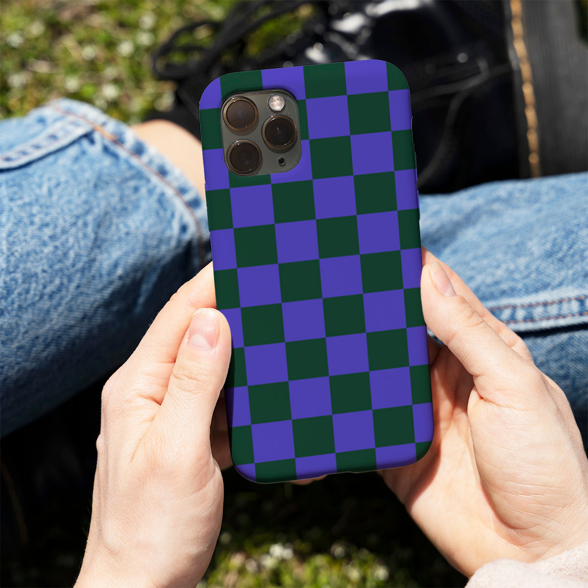 Iris Green Check  Phone Cover