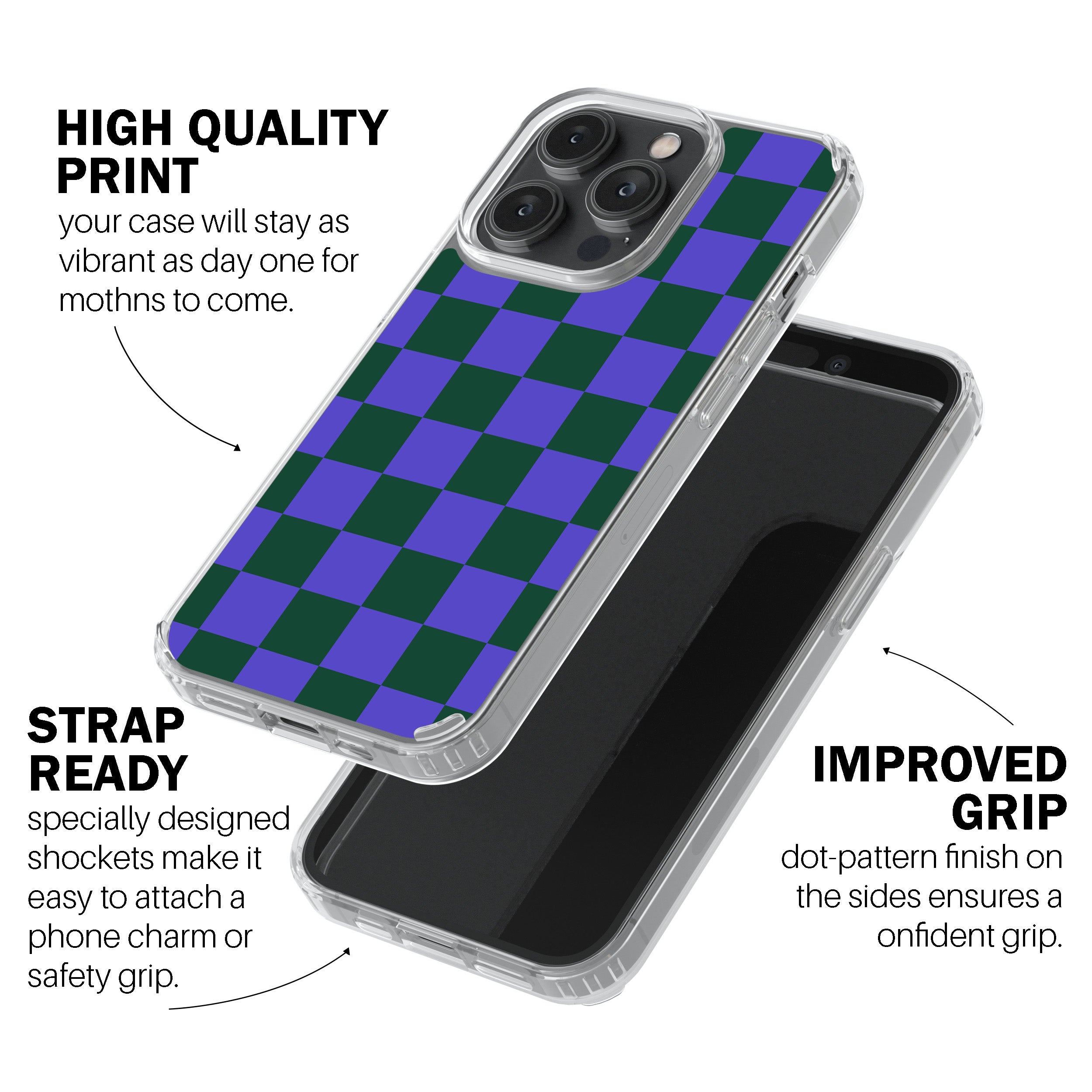 Iris Green Check  Phone Cover