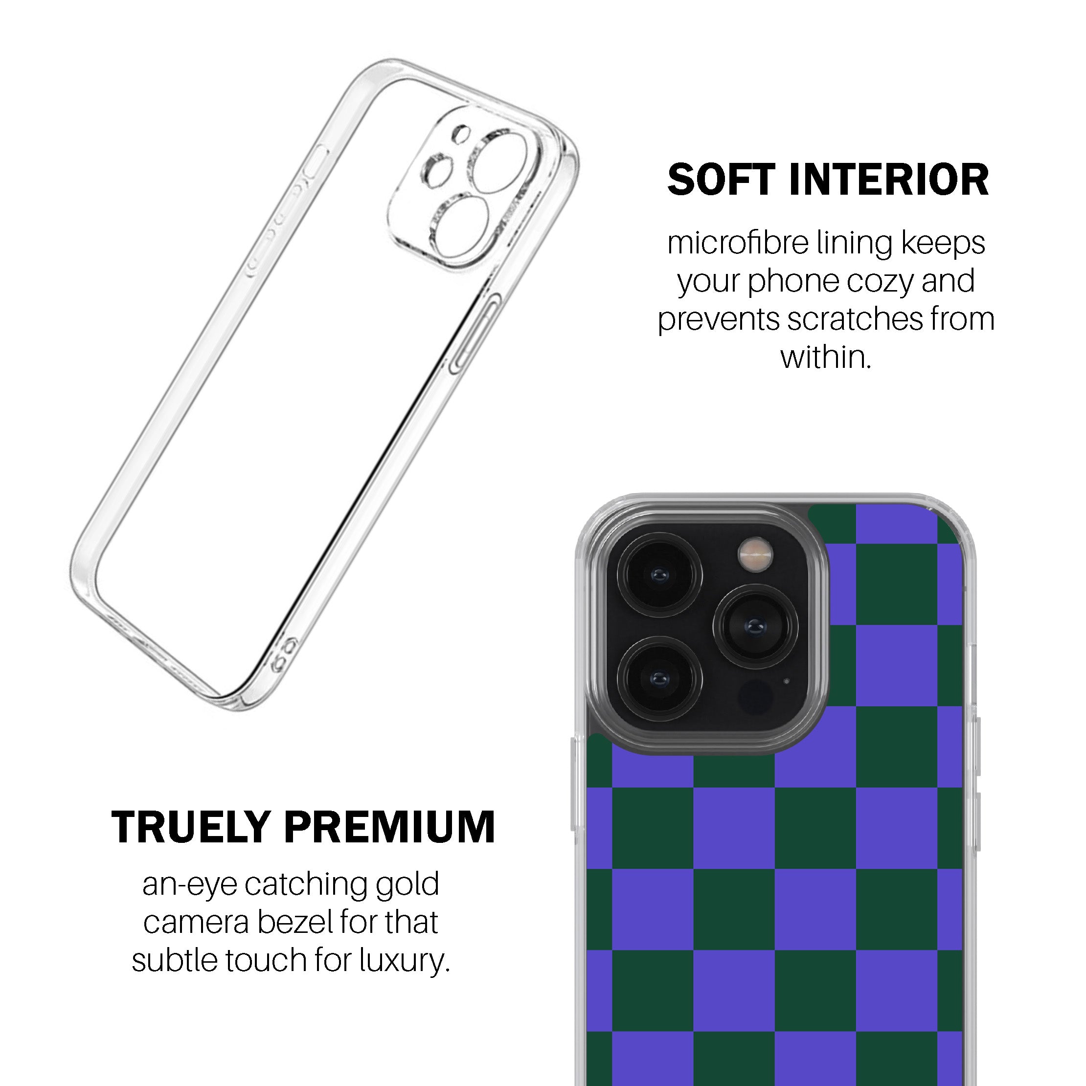 Iris Green Check  Phone Cover
