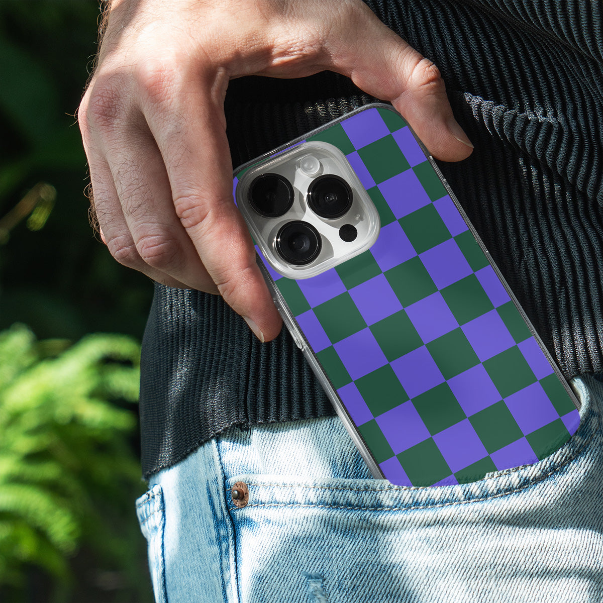 Iris Green Check  Phone Cover