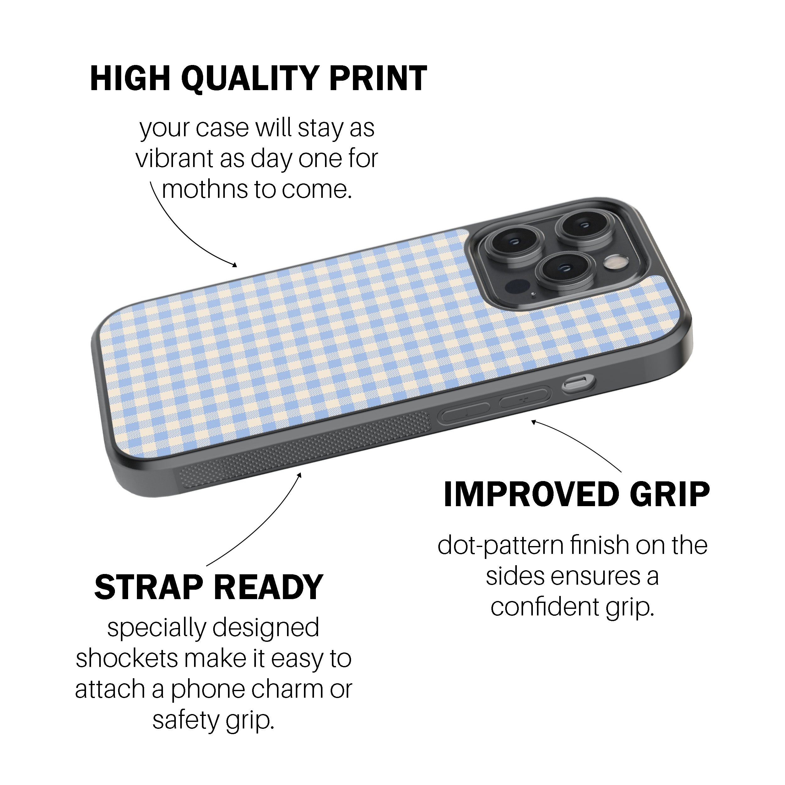 Light Blue Gingham Phone Cover