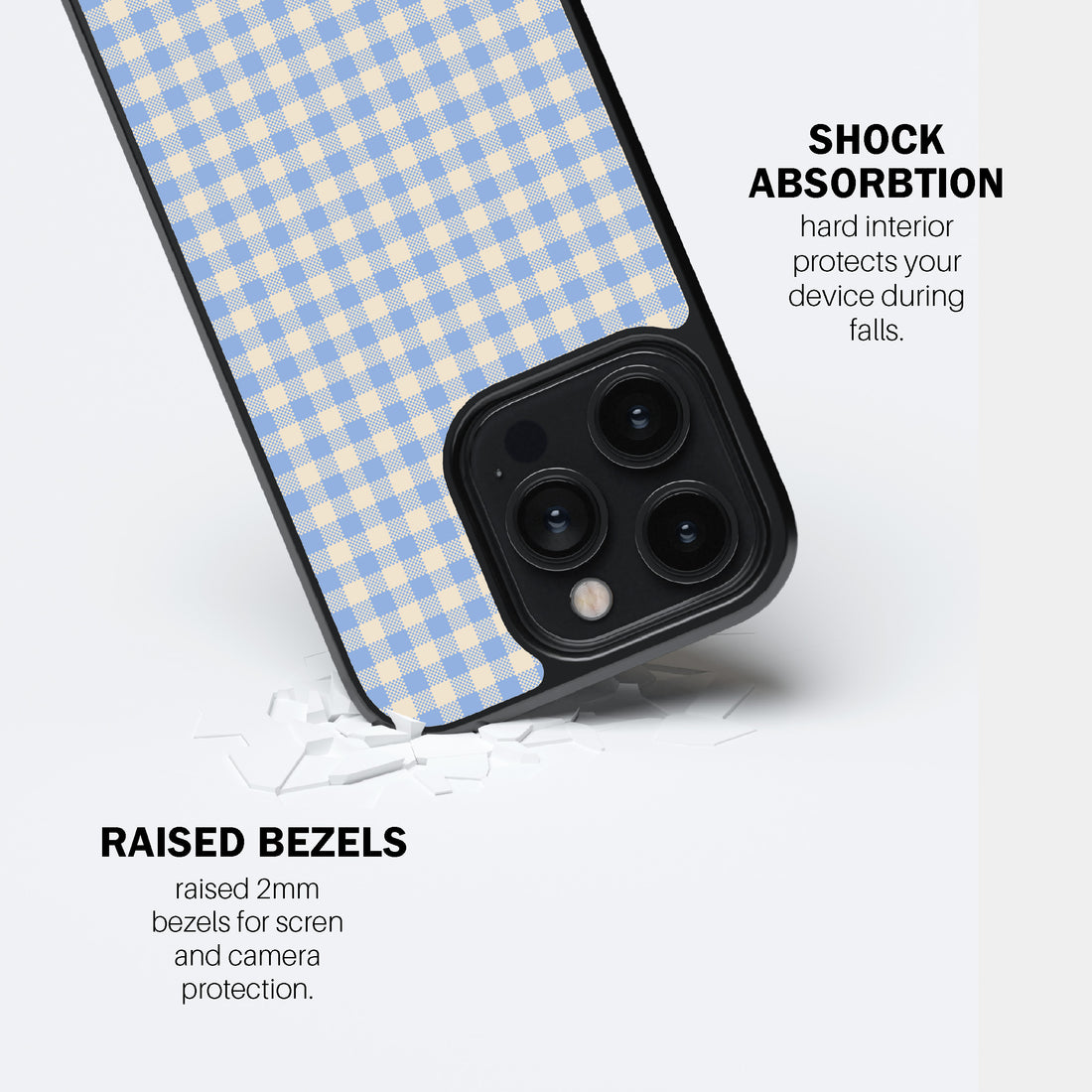 Light Blue Gingham Phone Cover