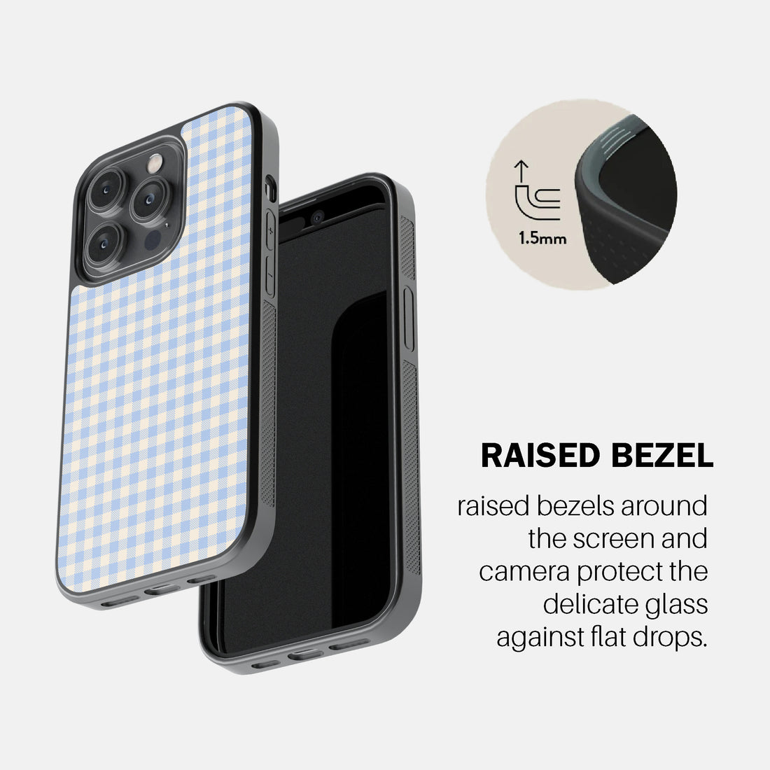 Light Blue Gingham Phone Cover