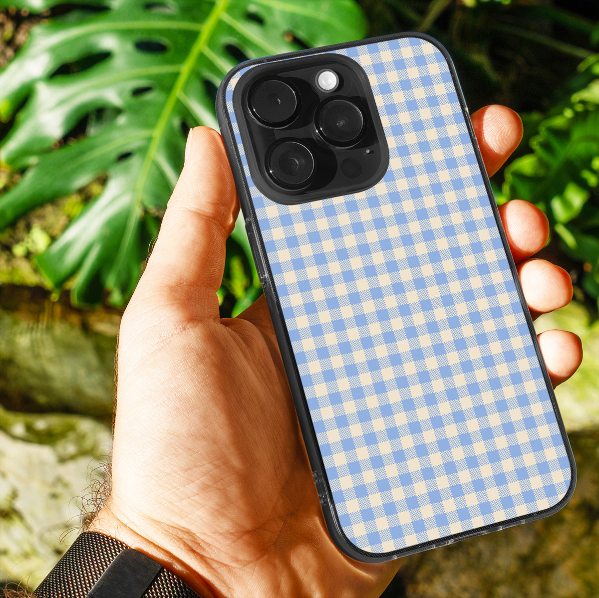 Light Blue Gingham Phone Cover