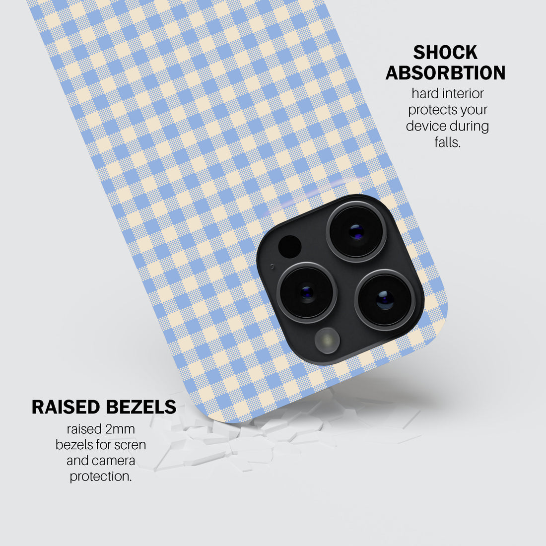 Light Blue Gingham Phone Cover