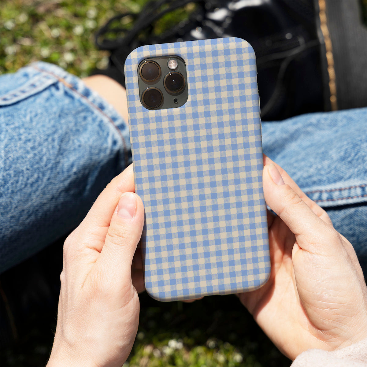 Light Blue Gingham Phone Cover