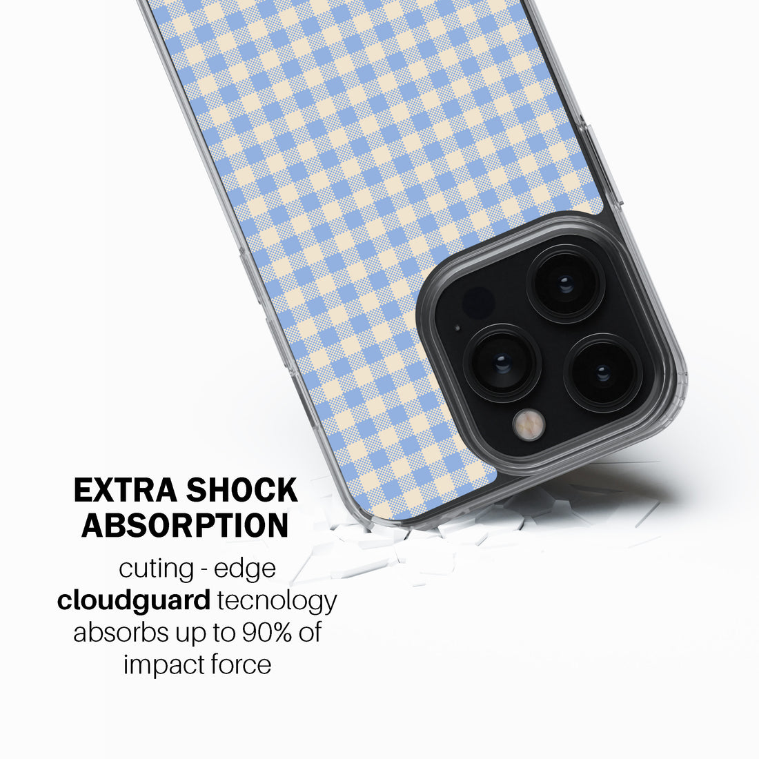 Light Blue Gingham Phone Cover