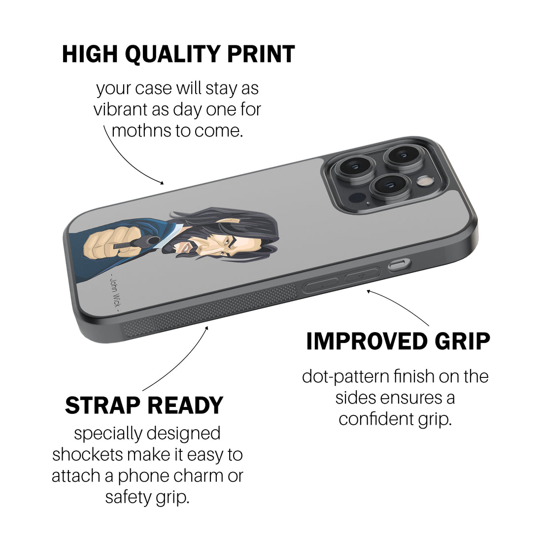 John Wick Cartoon Style Phone Cover