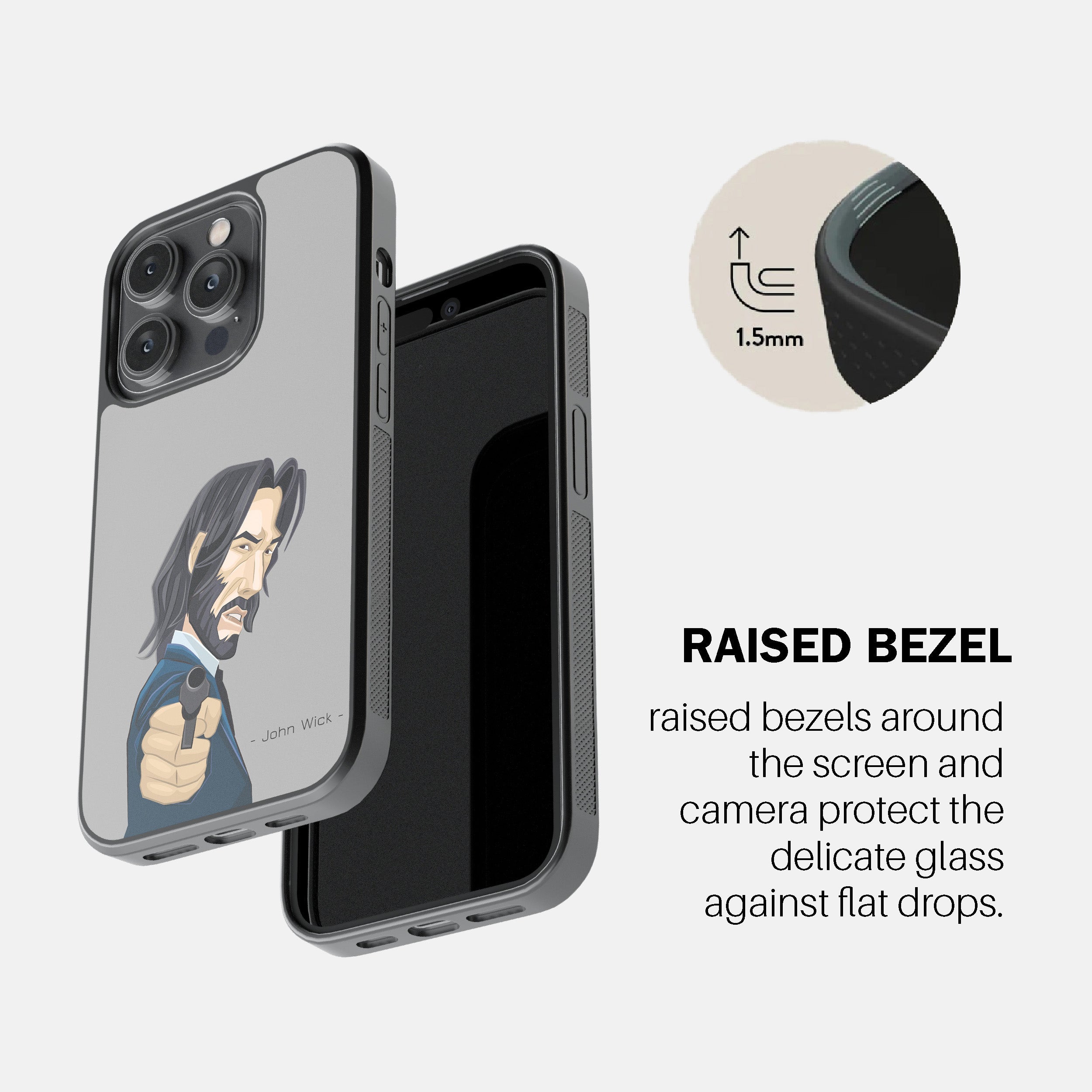 John Wick Cartoon Style Phone Cover