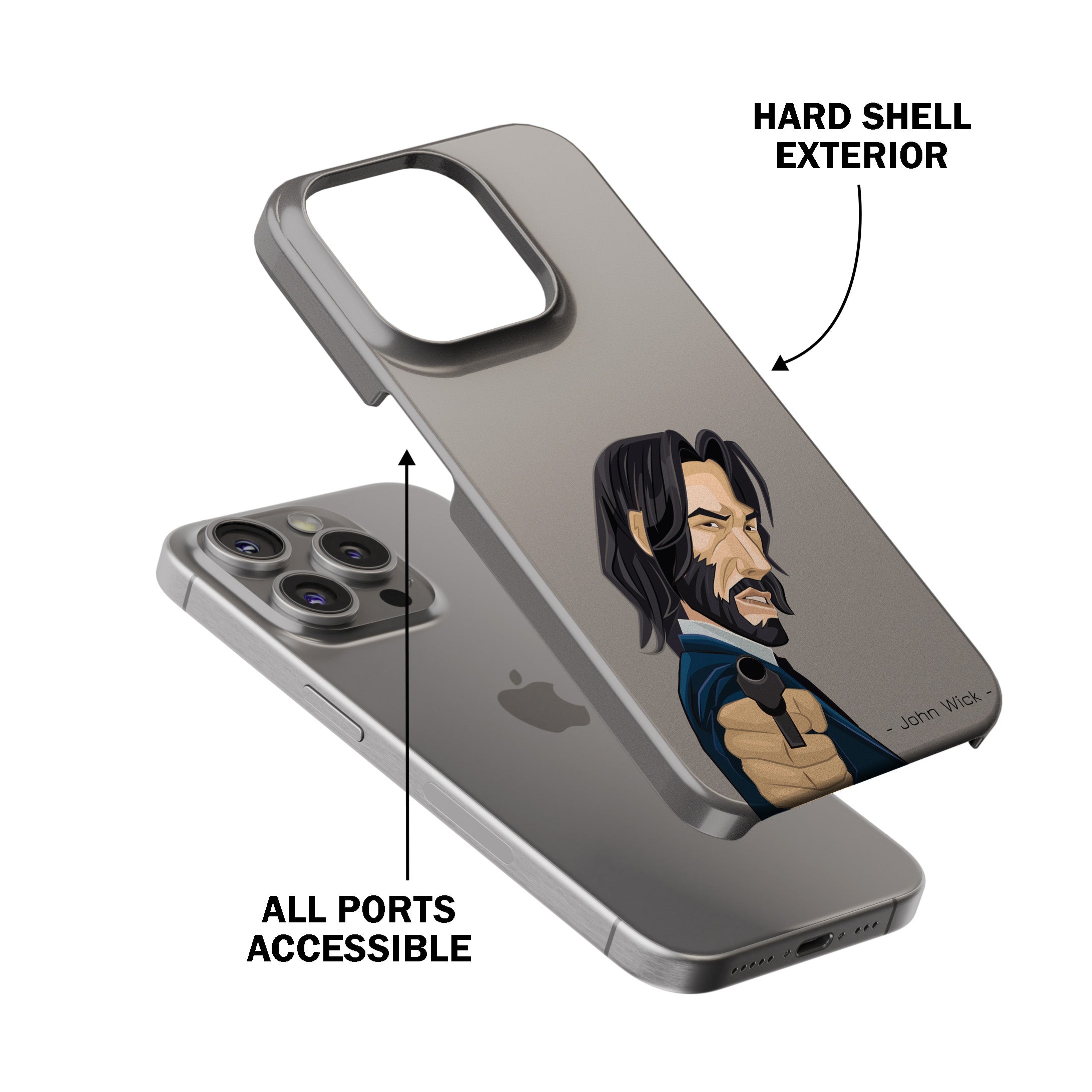 John Wick Cartoon Style Phone Cover
