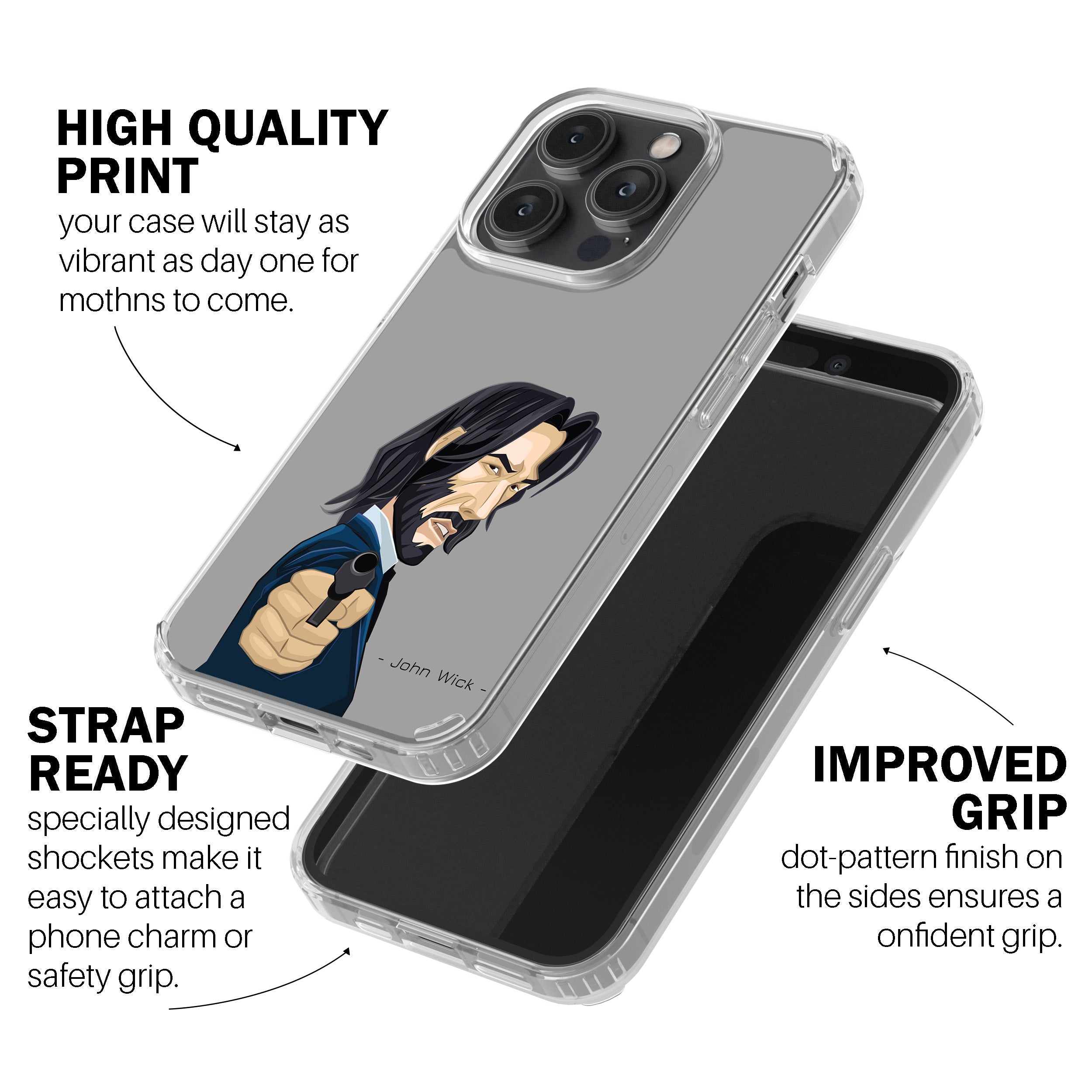 John Wick Cartoon Style Phone Cover