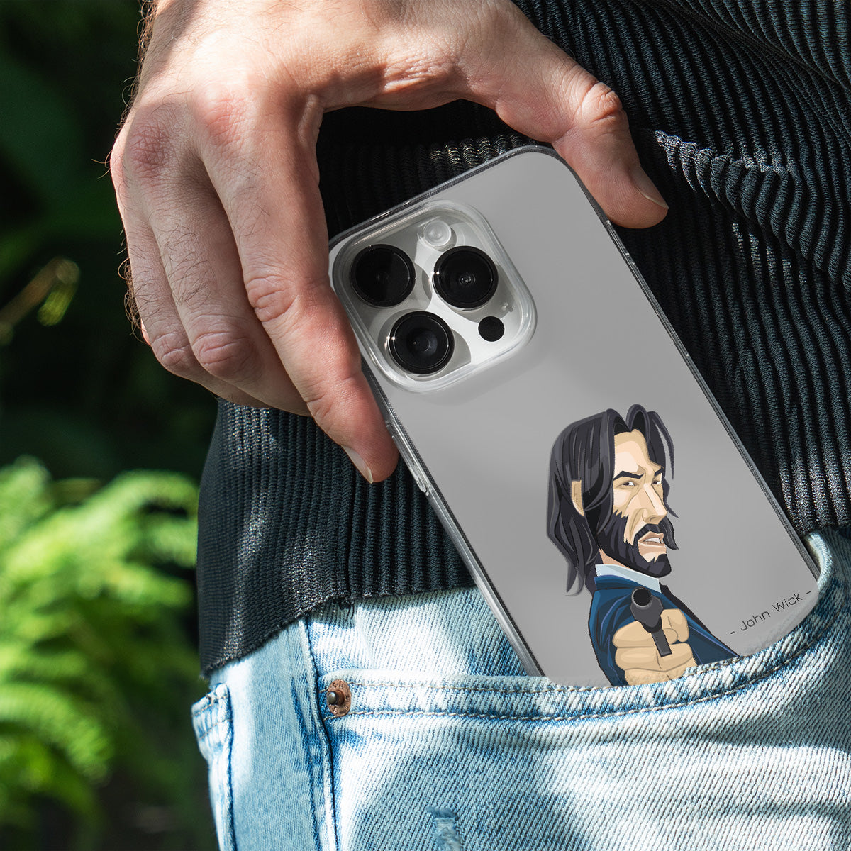 John Wick Cartoon Style Phone Cover