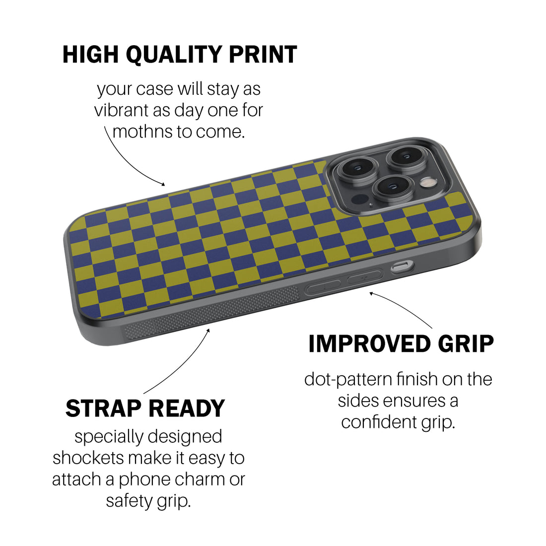 Pear Navy Check Phone Cover
